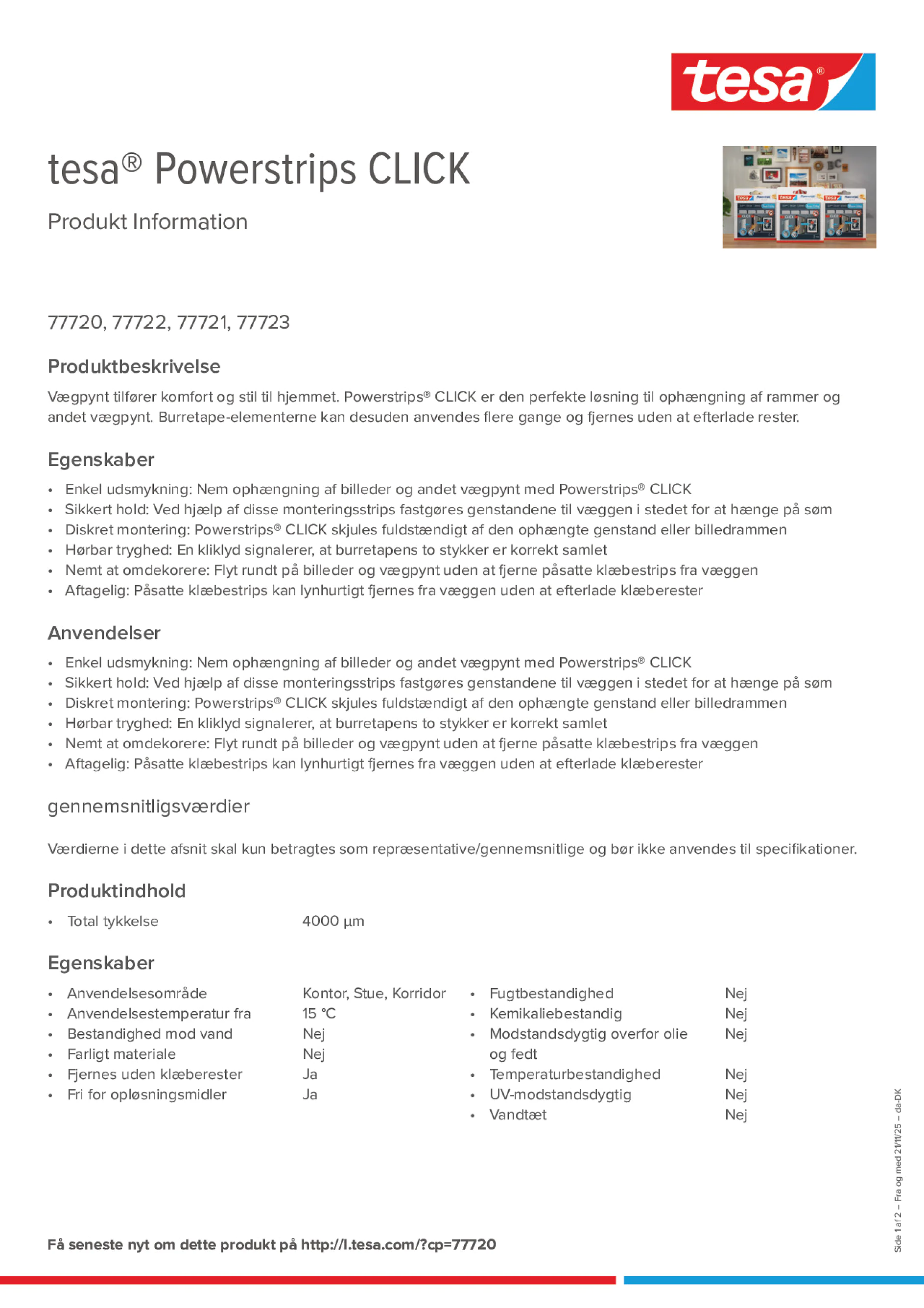 Product information_tesa® Powerstrips 77720_da-DK