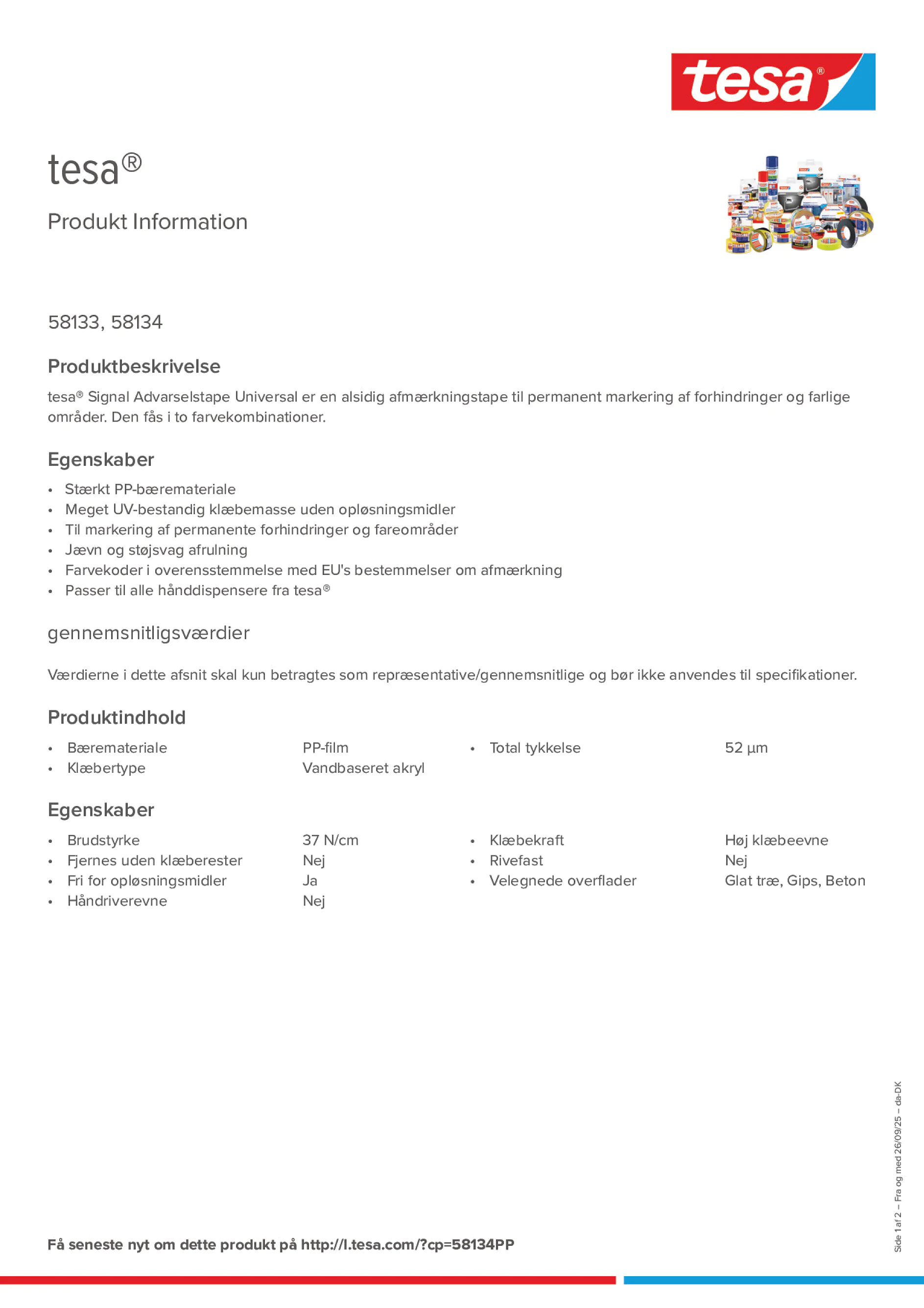 Product information_tesa® 58133_da-DK