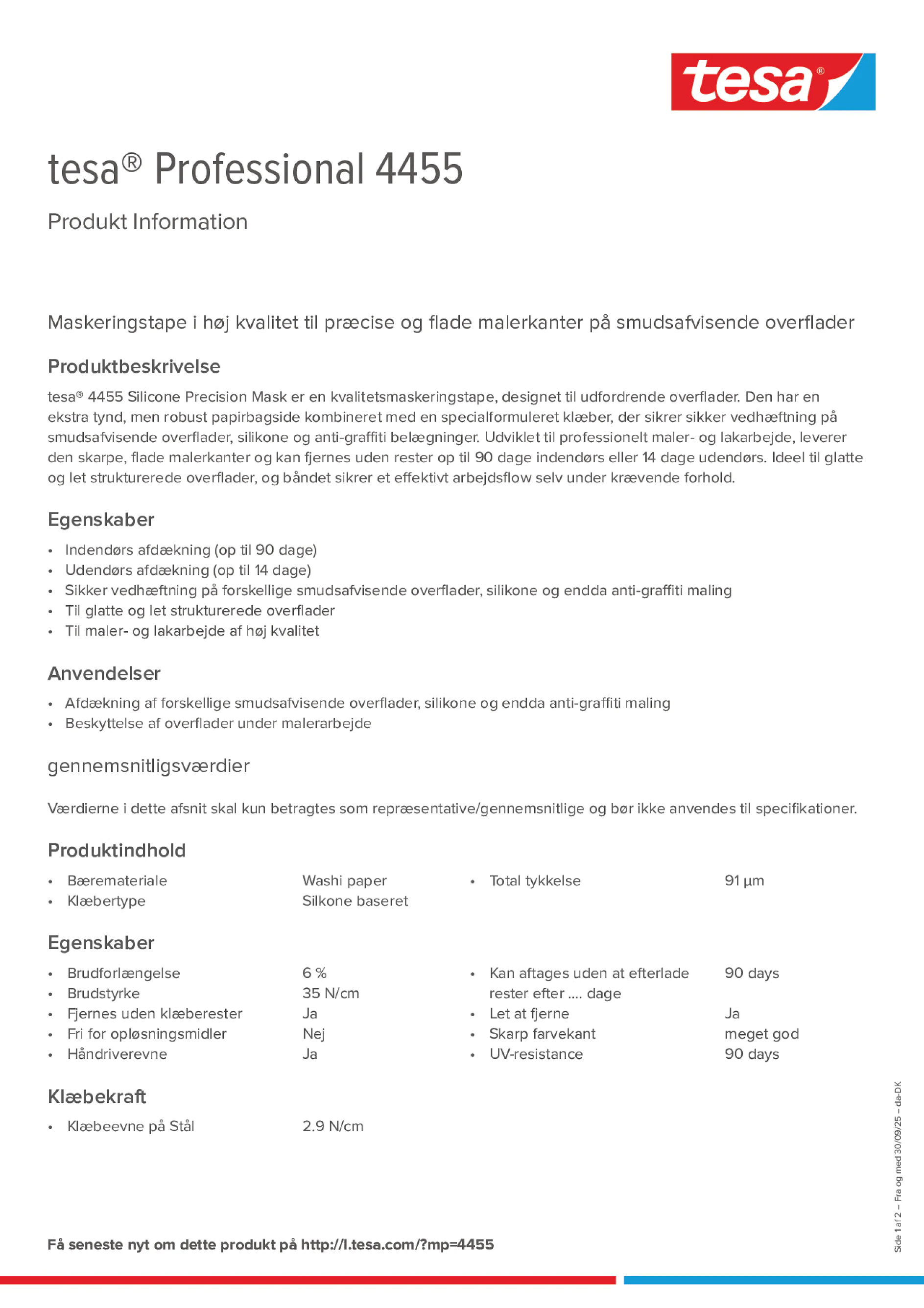 Product information_tesa® Professional 04455_da-DK