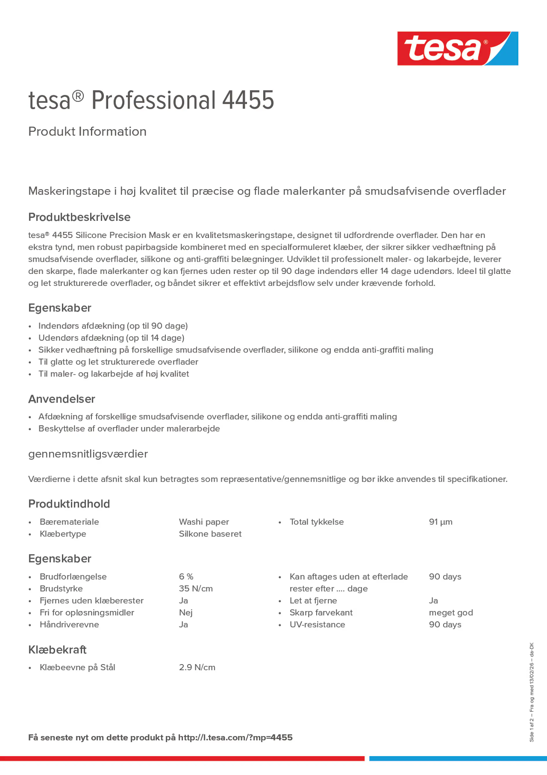 Product information_tesa® Professional 04455_da-DK
