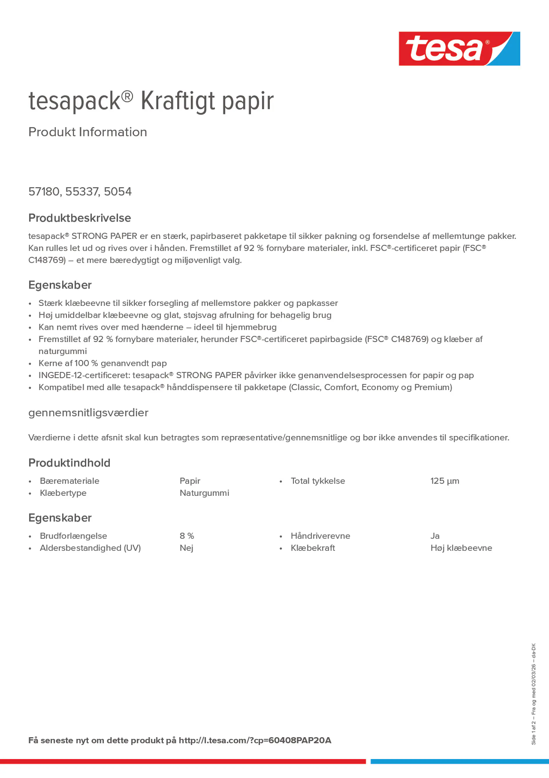 Product information_tesapack® 60408PAP20A_da-DK