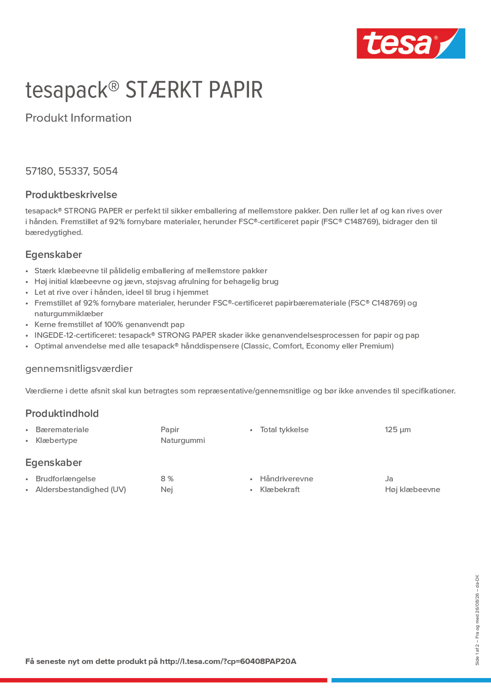 Product information_tesapack® 60408PAP20A_da-DK