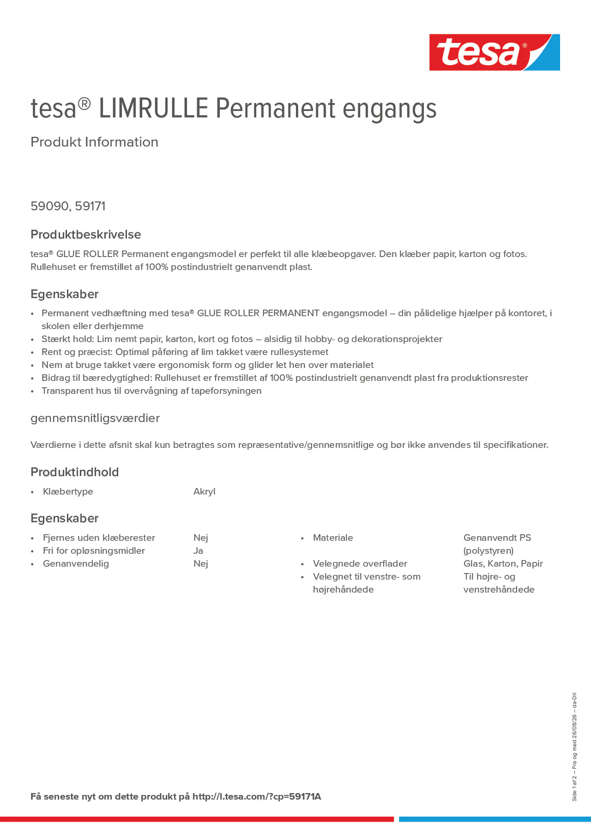 Product information_tesa® 59171A_da-DK