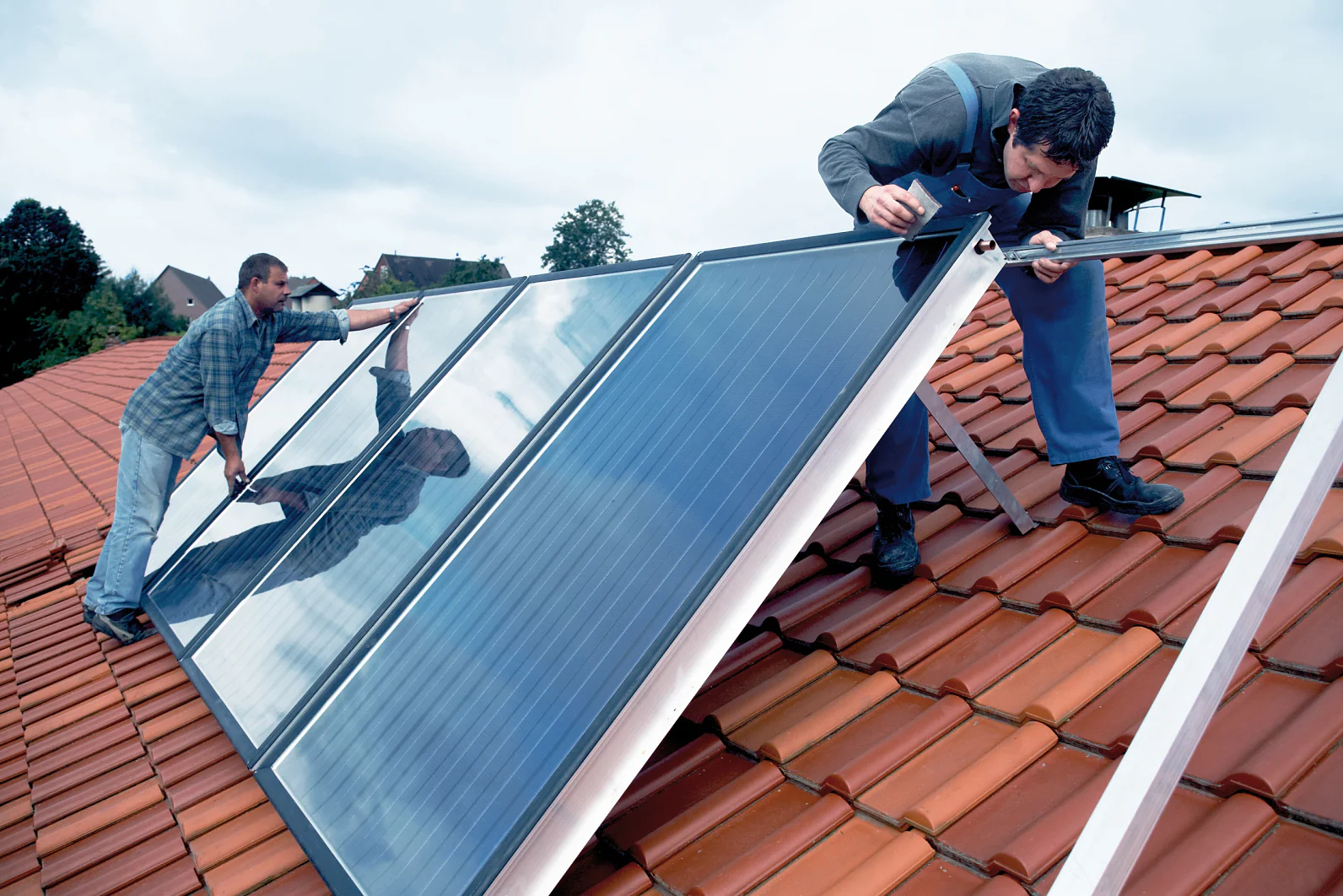 Befestigung des Solarkollektors