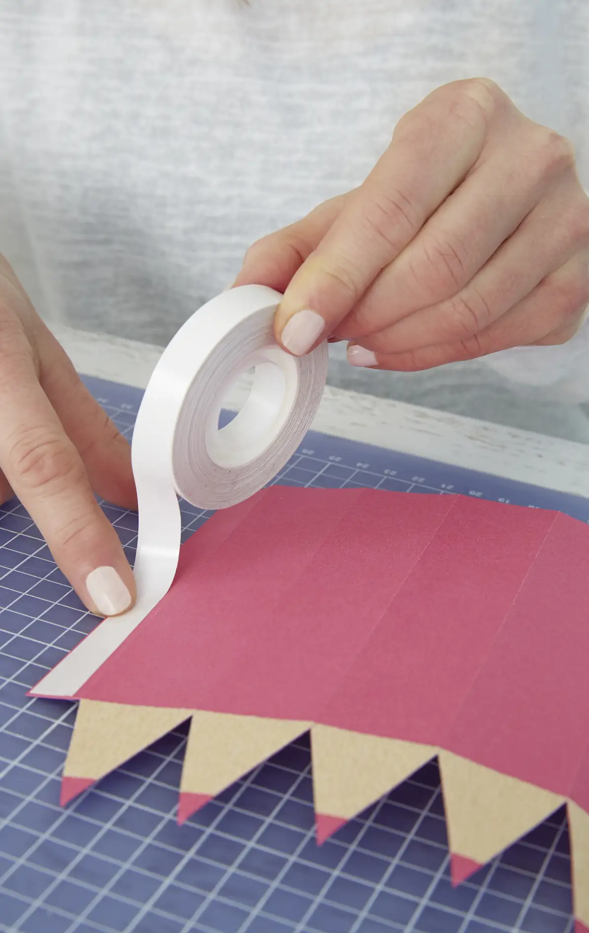 DIY Abecedarian bag / Step 6: Apply adhesive tape