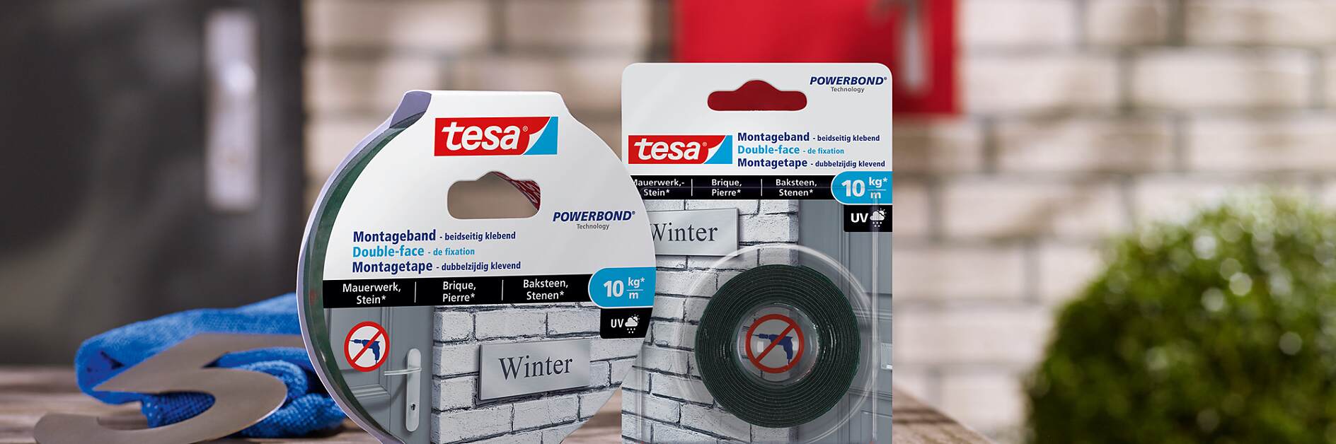 How to use tesa® Mounting Tape for Brick & Stone 10kg/m.