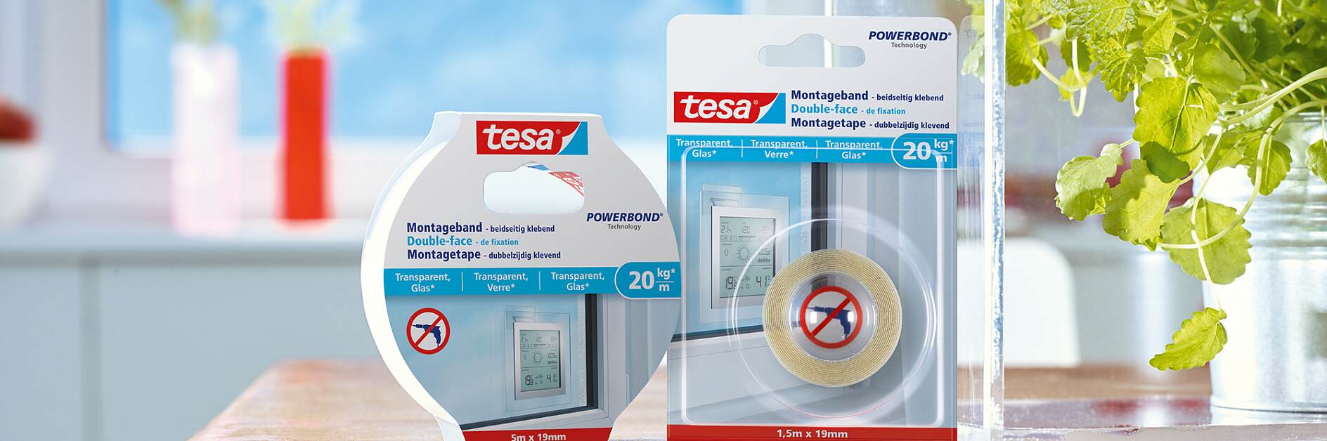 How to use tesa® Mounting Tape for Transparent & Glass 20kg/m.