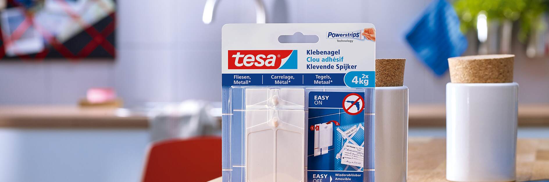 How to use the tesa® Adhesive Nail for Tiles & Metal 4kg.