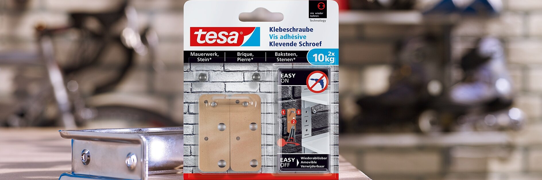 How to use the tesa® Adhesive Screw Rectangular for Brick & Stone 10kg.