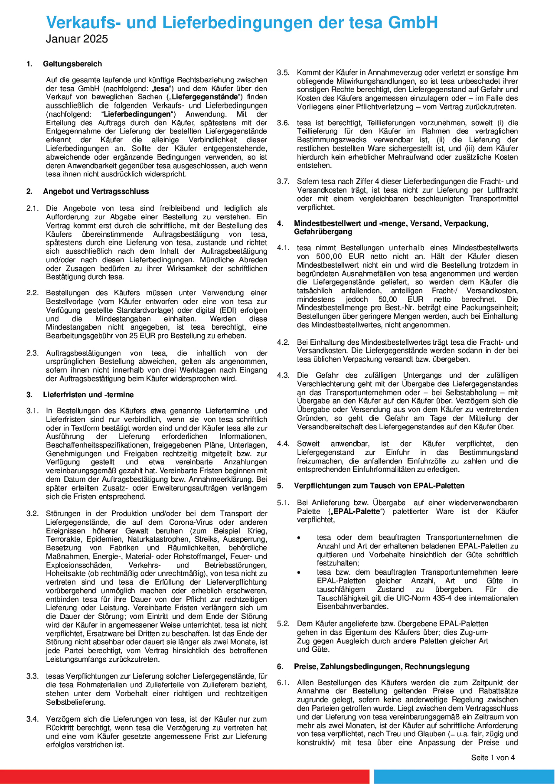 Verkaufs-und Lieferbedingungen der tesa GmbH_2025