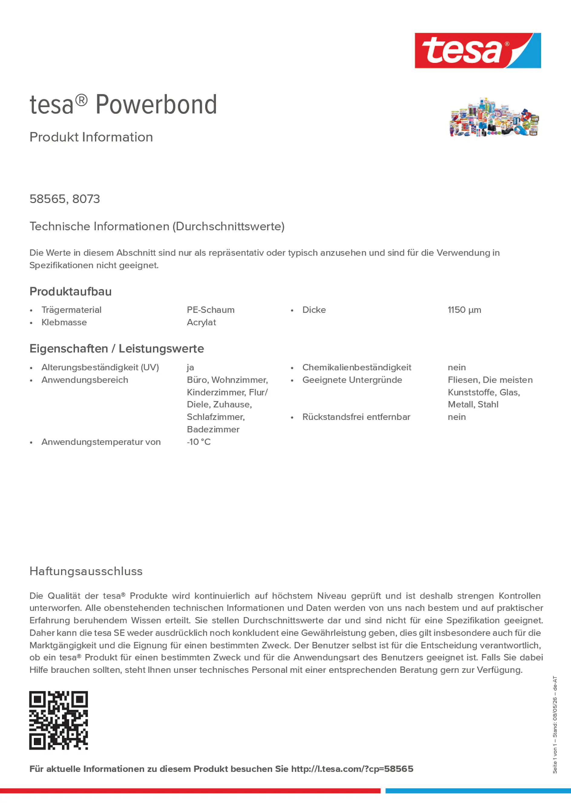 Product information_tesa® Powerbond 58565_de-AT