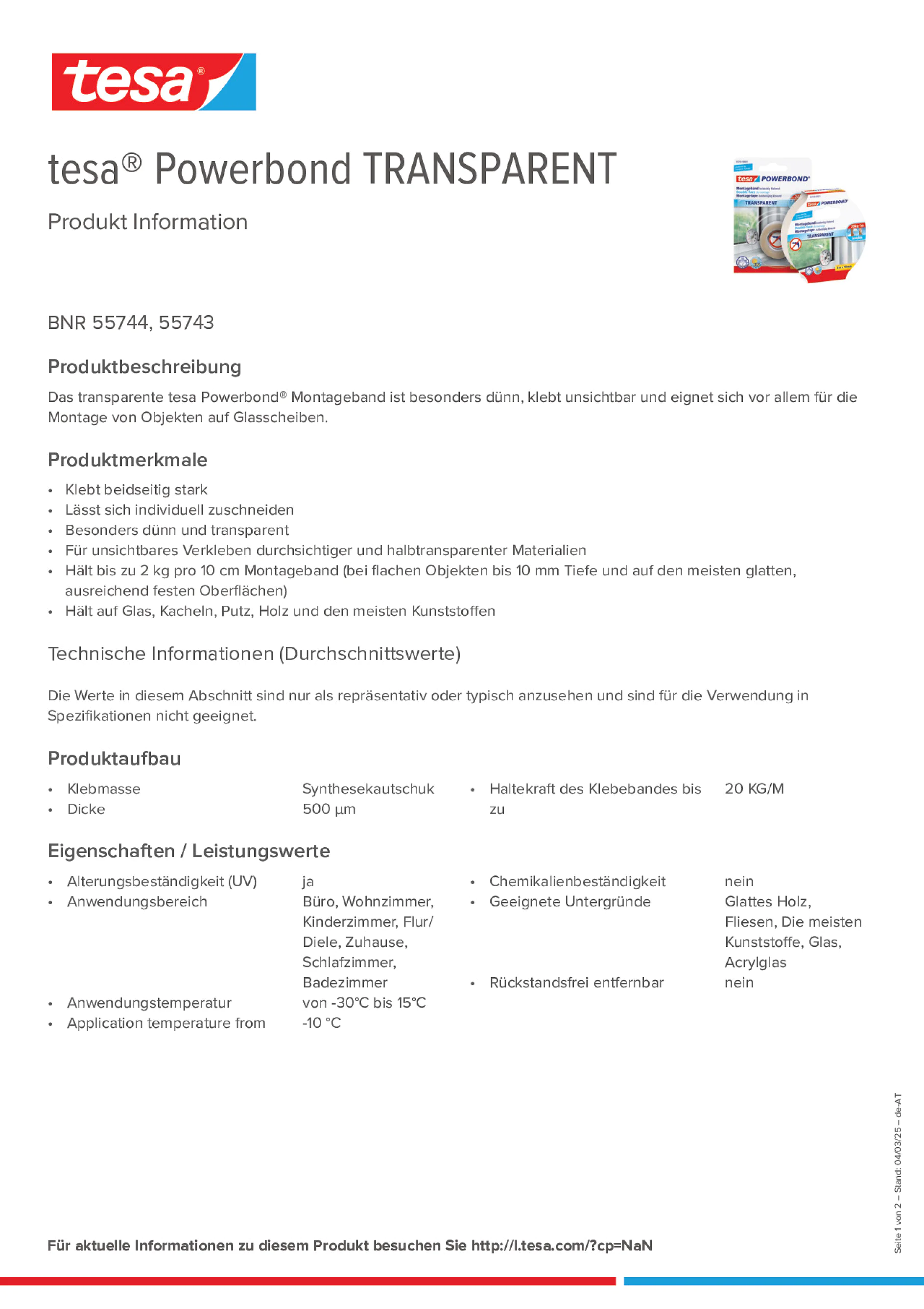 Product information_tesa® Powerbond 55744_de-AT