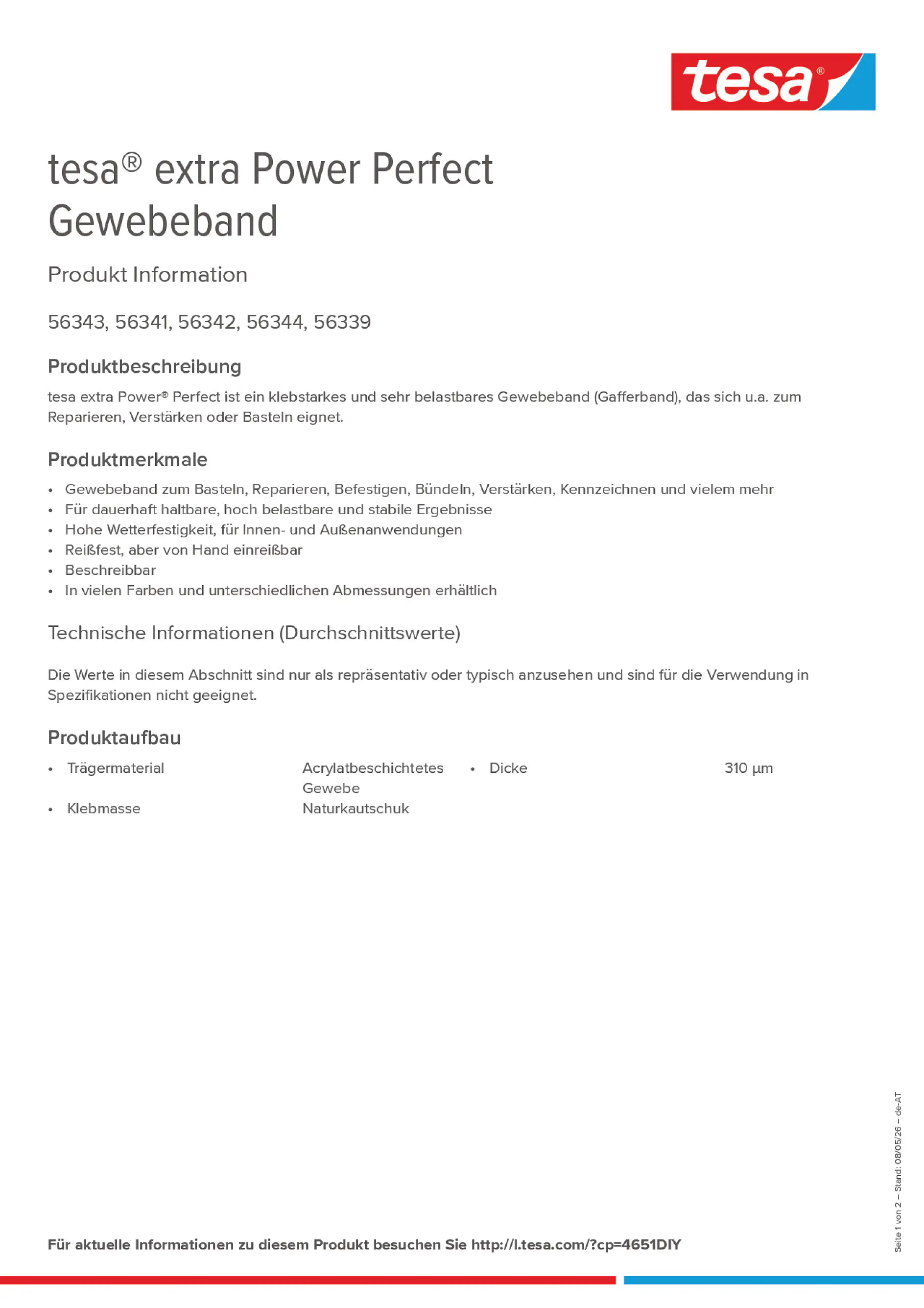 Product information_tesa® extra Power 4651DIY_de-AT