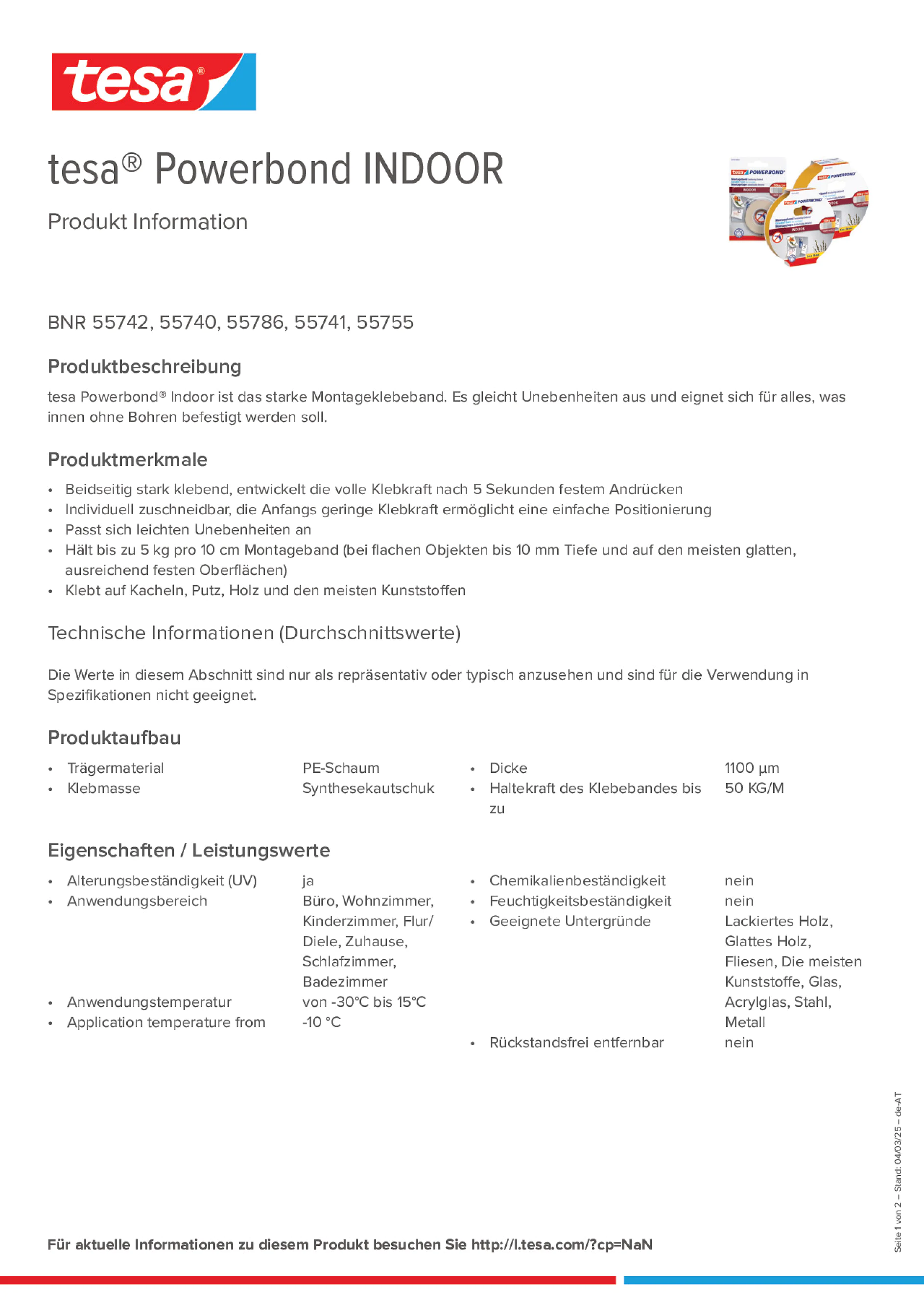Product information_tesa® Powerbond 55740_de-AT