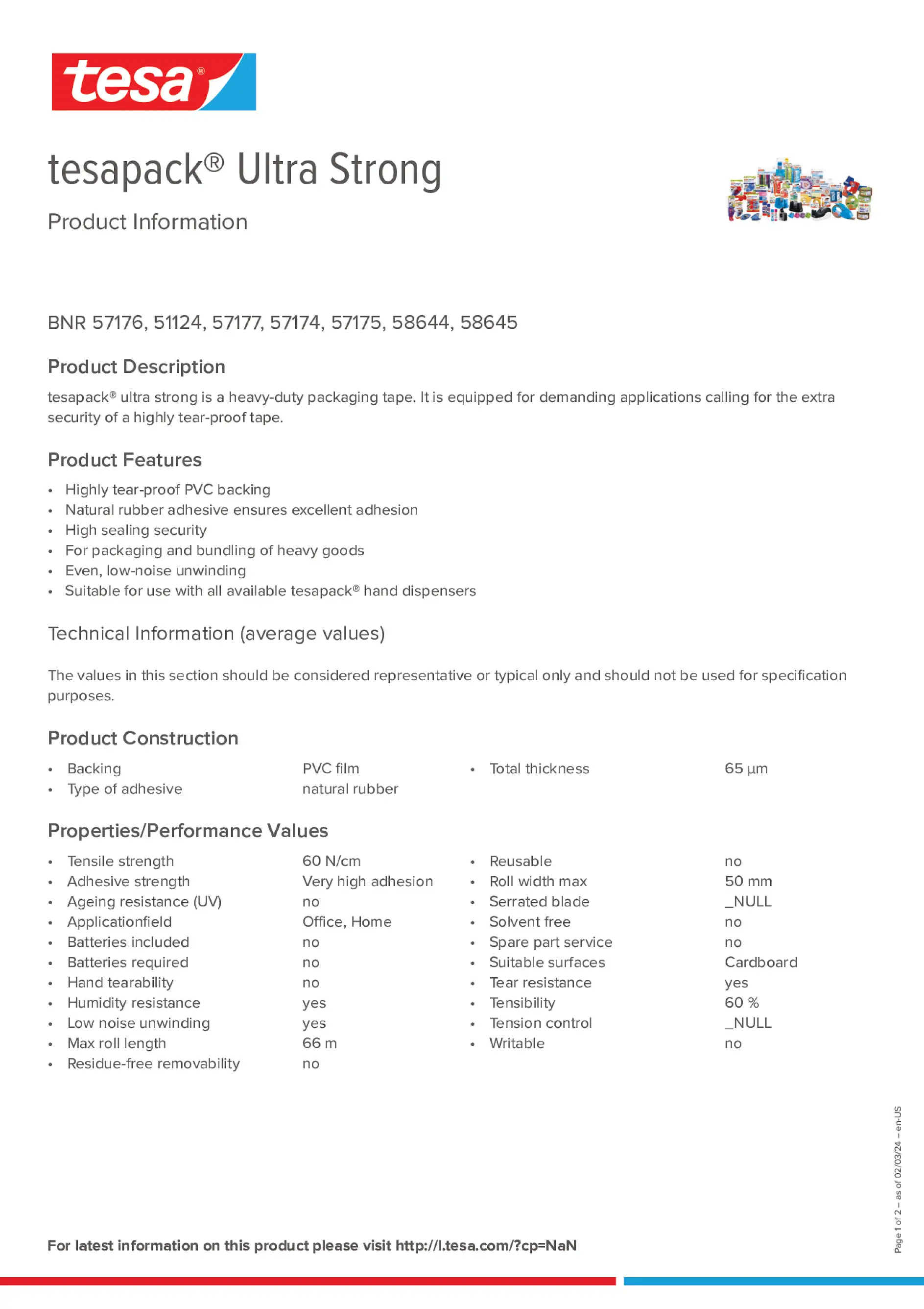 Product information_tesapack® 4124PVC30_en