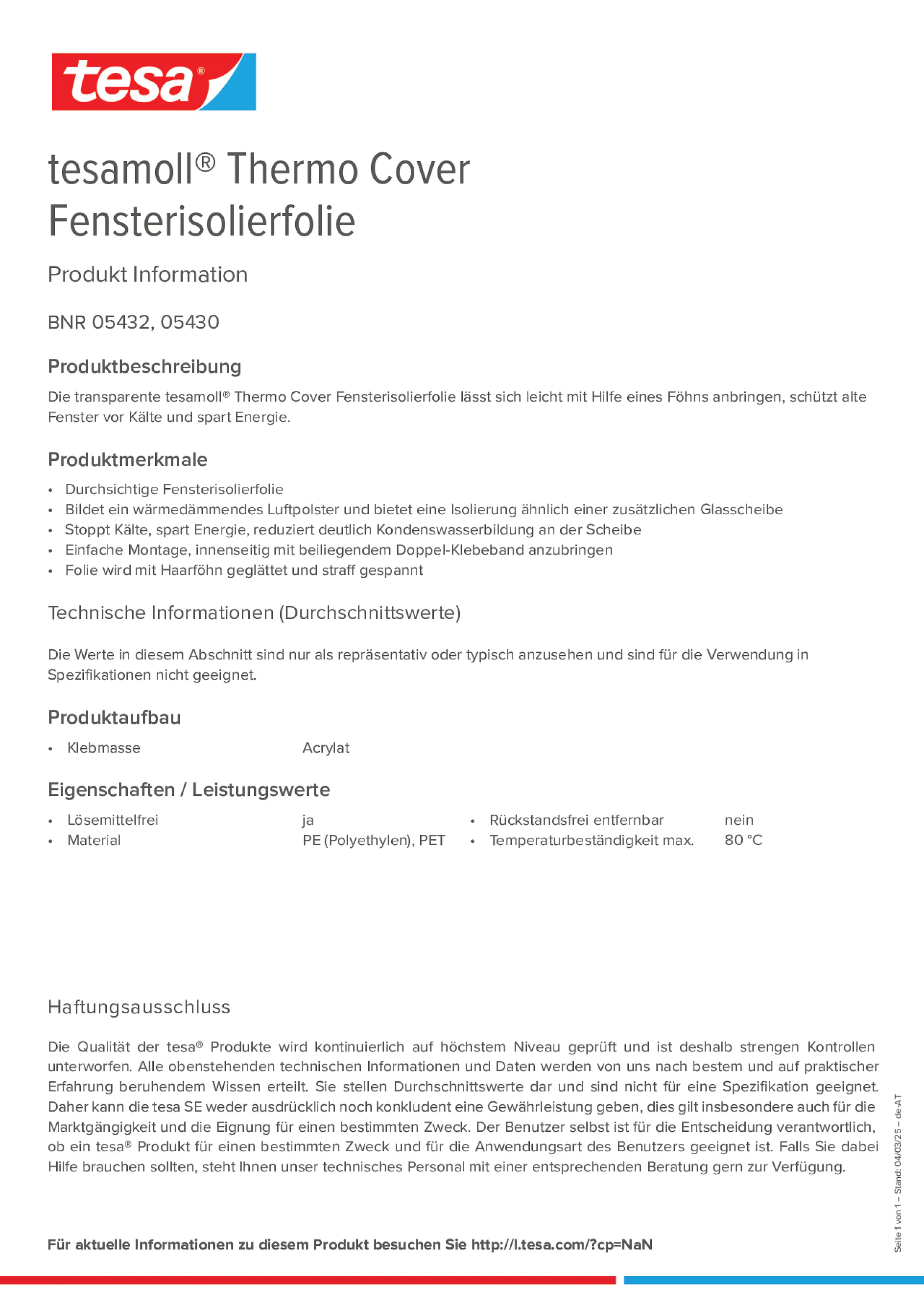 Product information_tesamoll® 5430_de-AT