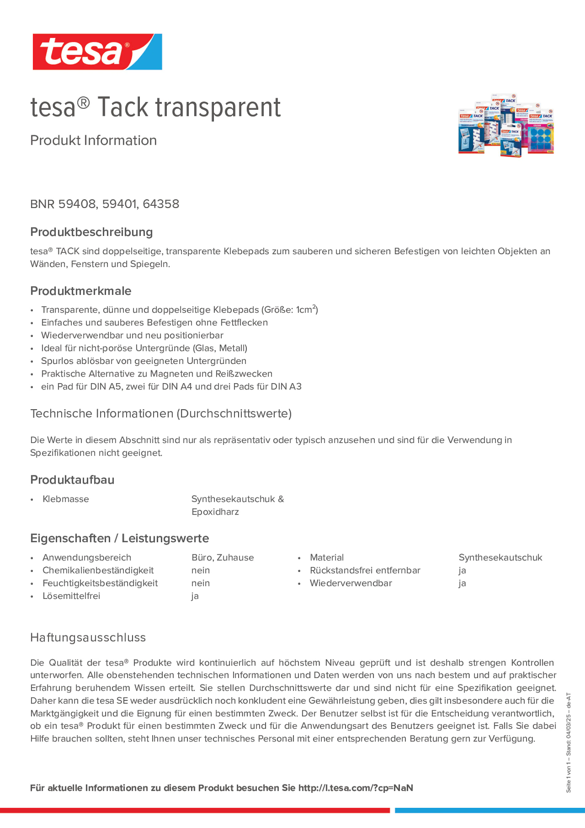 Product information_tesa® Tack 59401_de-AT