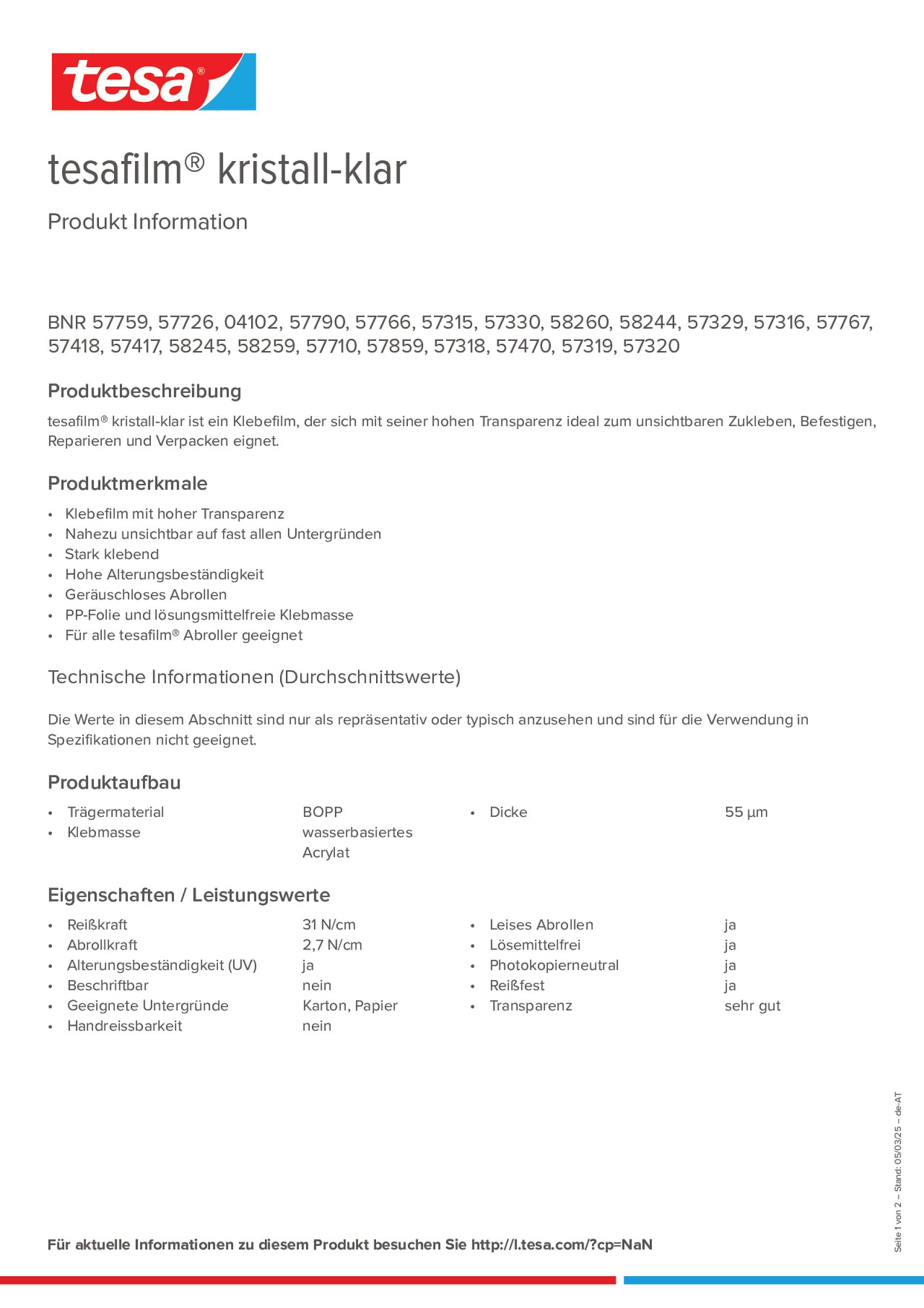Product information_tesafilm® 57315_de-AT
