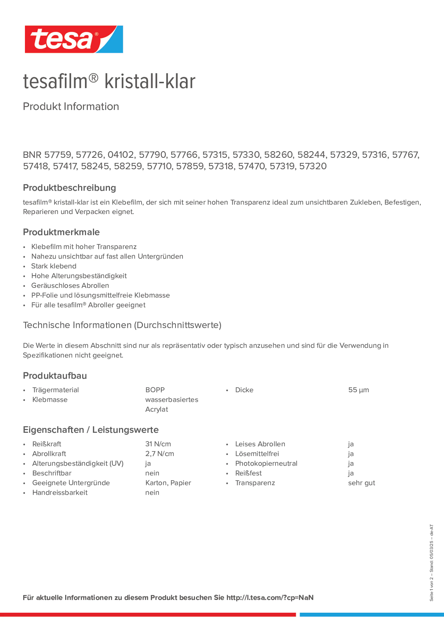 Product information_tesafilm® 57315_de-AT