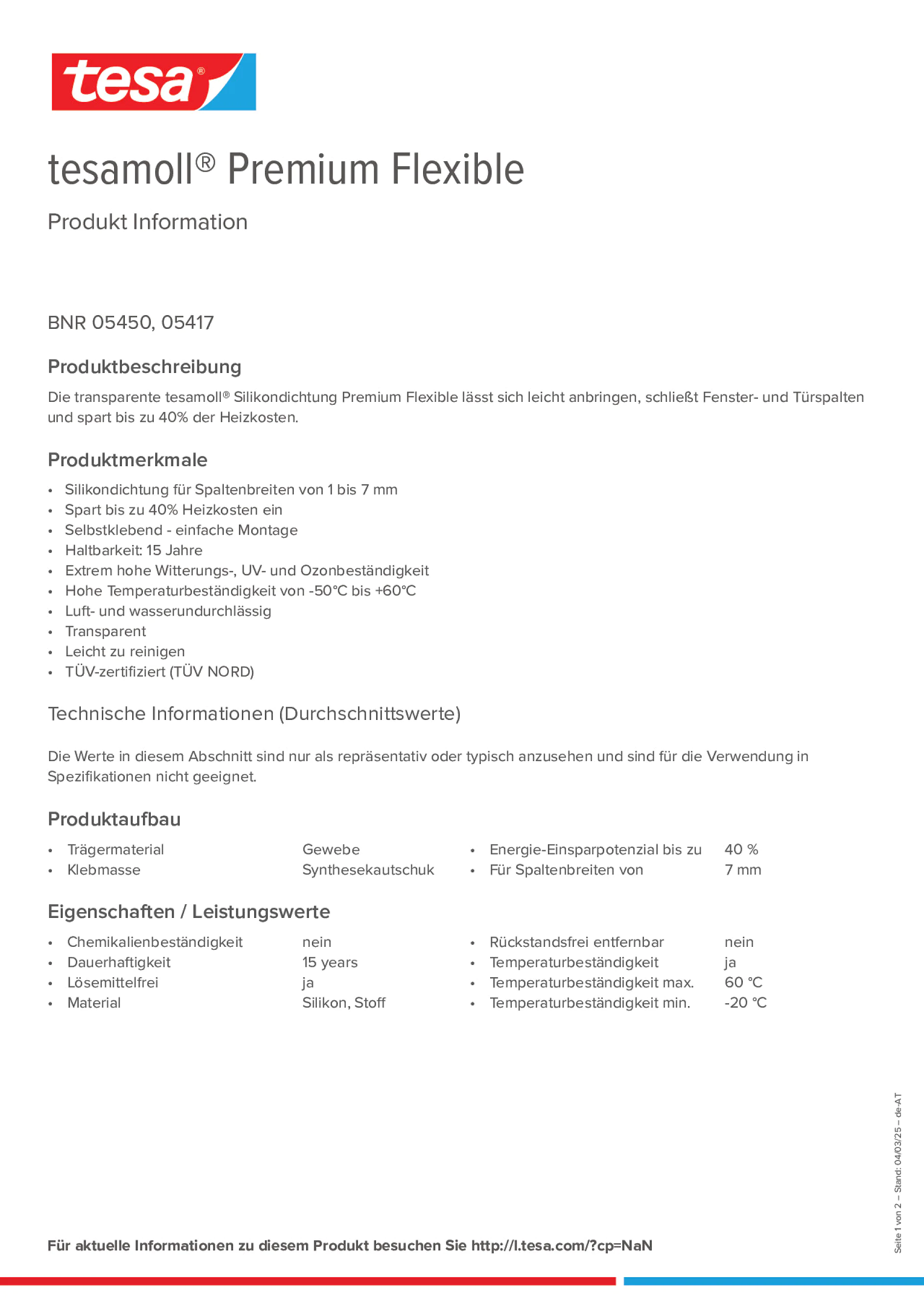 Product information_tesamoll® 5450_de-AT