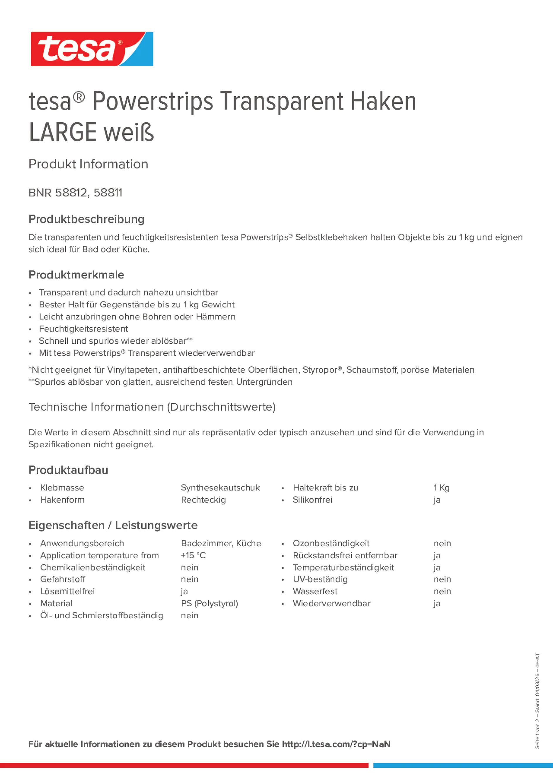 Product information_tesa® Powerstrips 58811_de-AT