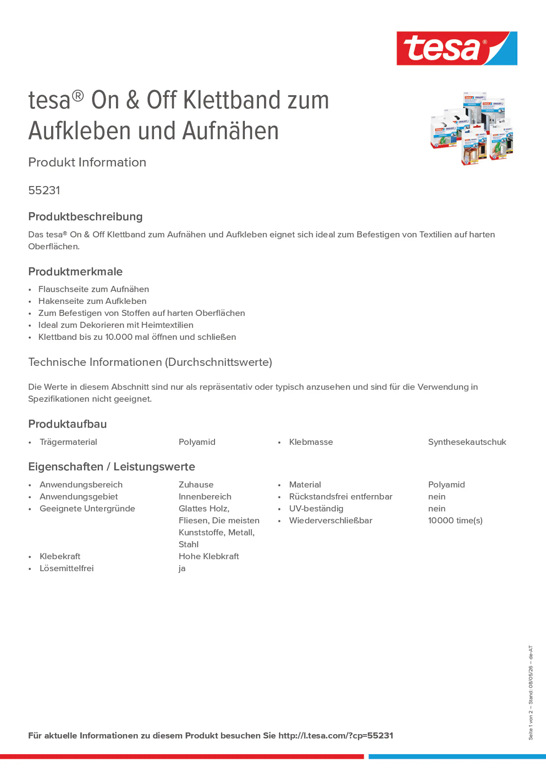 Product information_tesa® On & Off 55231_de-AT