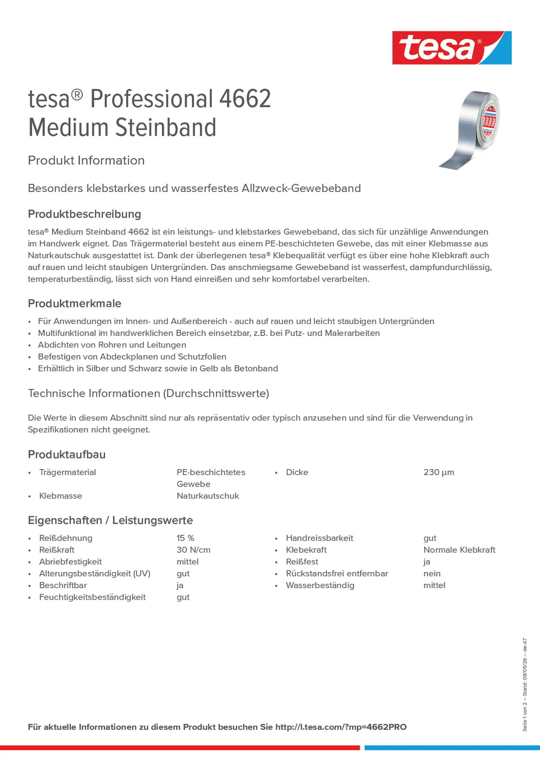 Product information_tesa® Professional 4662_de-AT