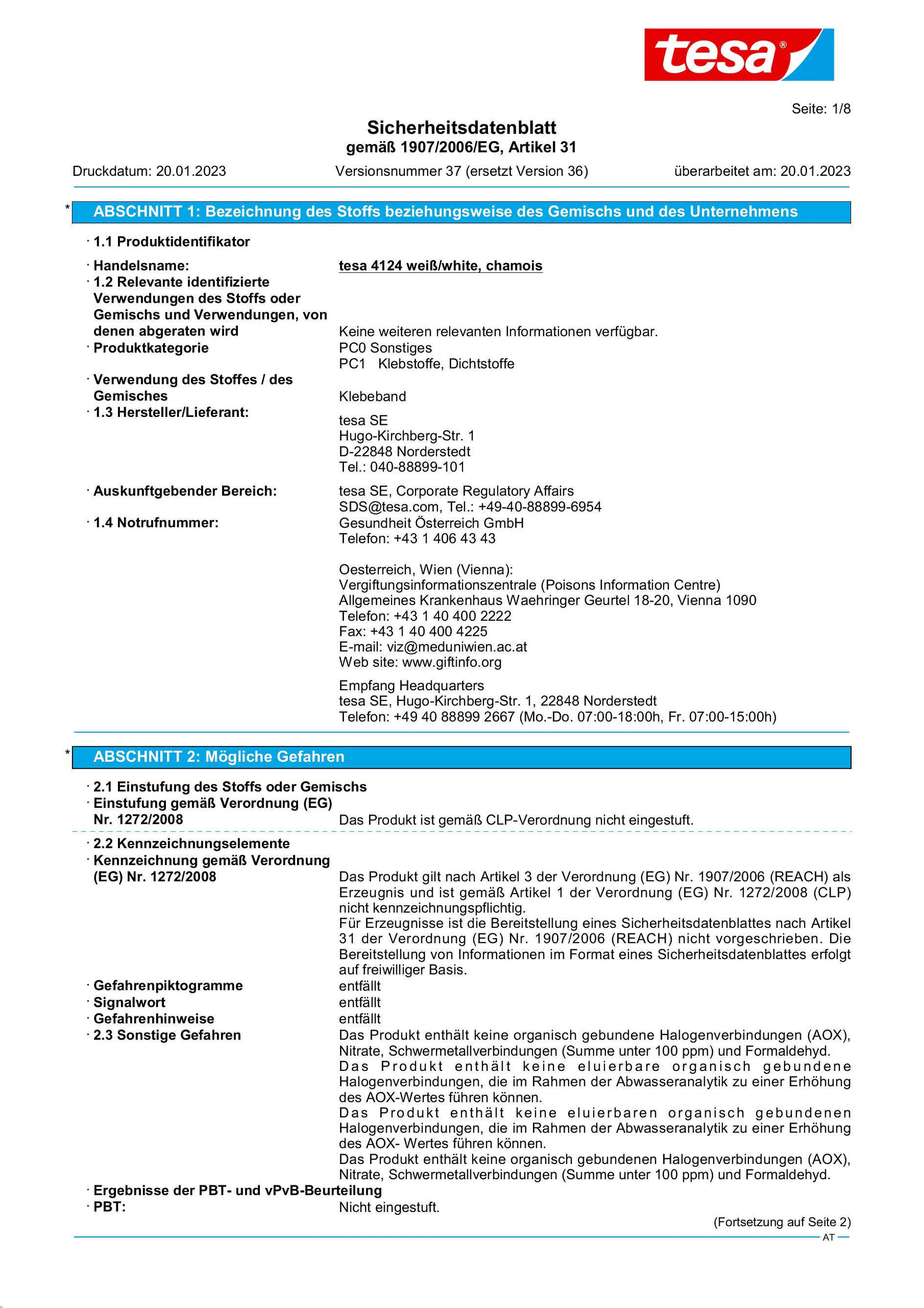 Safety data sheet_tesa® 4124_de-AT_v37