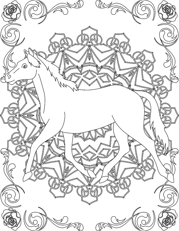 Reite in die Entspannung: Mandalas zum Ausmalen mit Pferden!