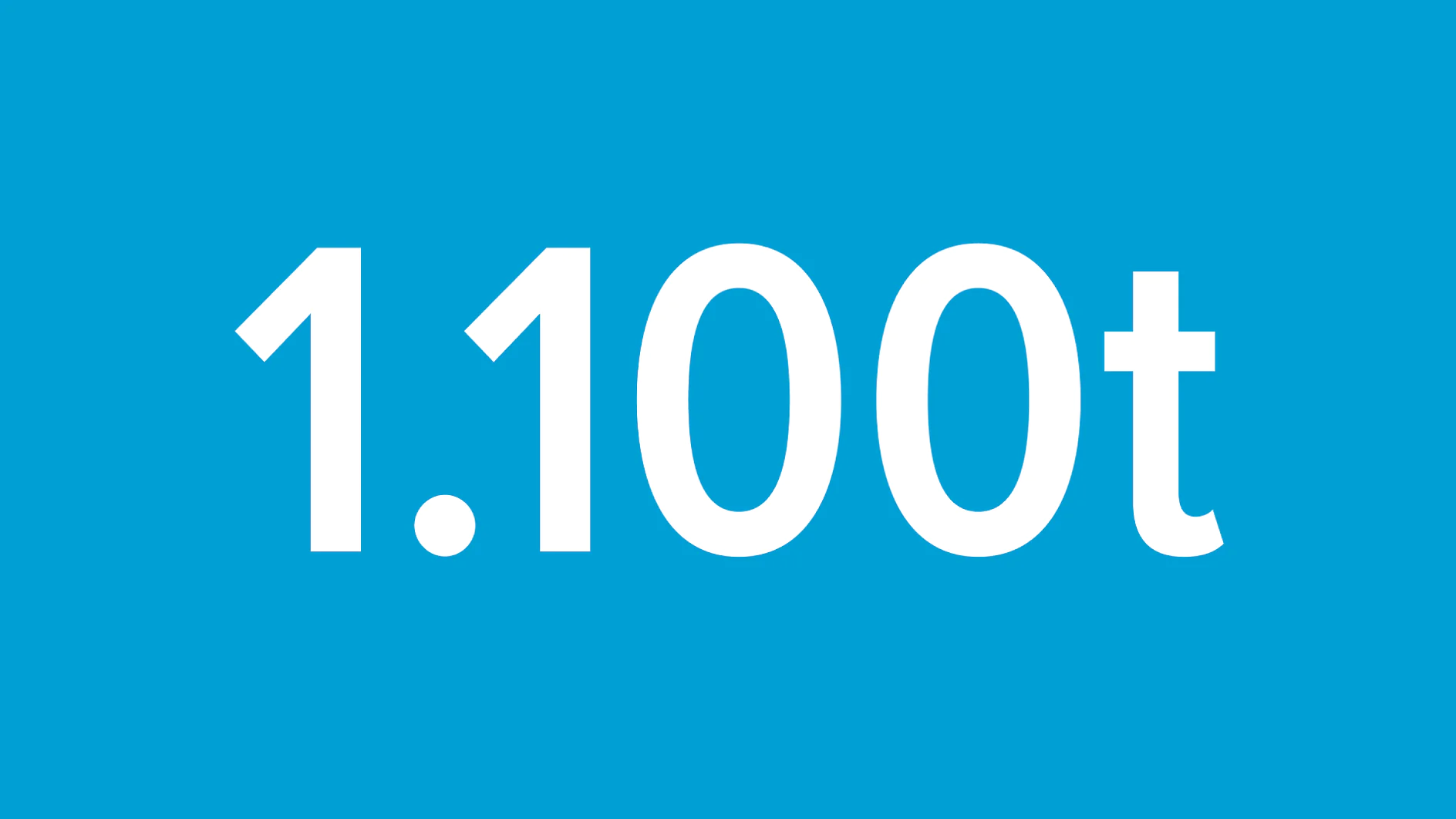 Das Bild zeigt einen blauen Hintergrund mit dem weißen Text „1.100t“ in der Mitte, umgeben von verschiedenen Bildern von Tesa-Klebebändern. (This text has been generated by AI)