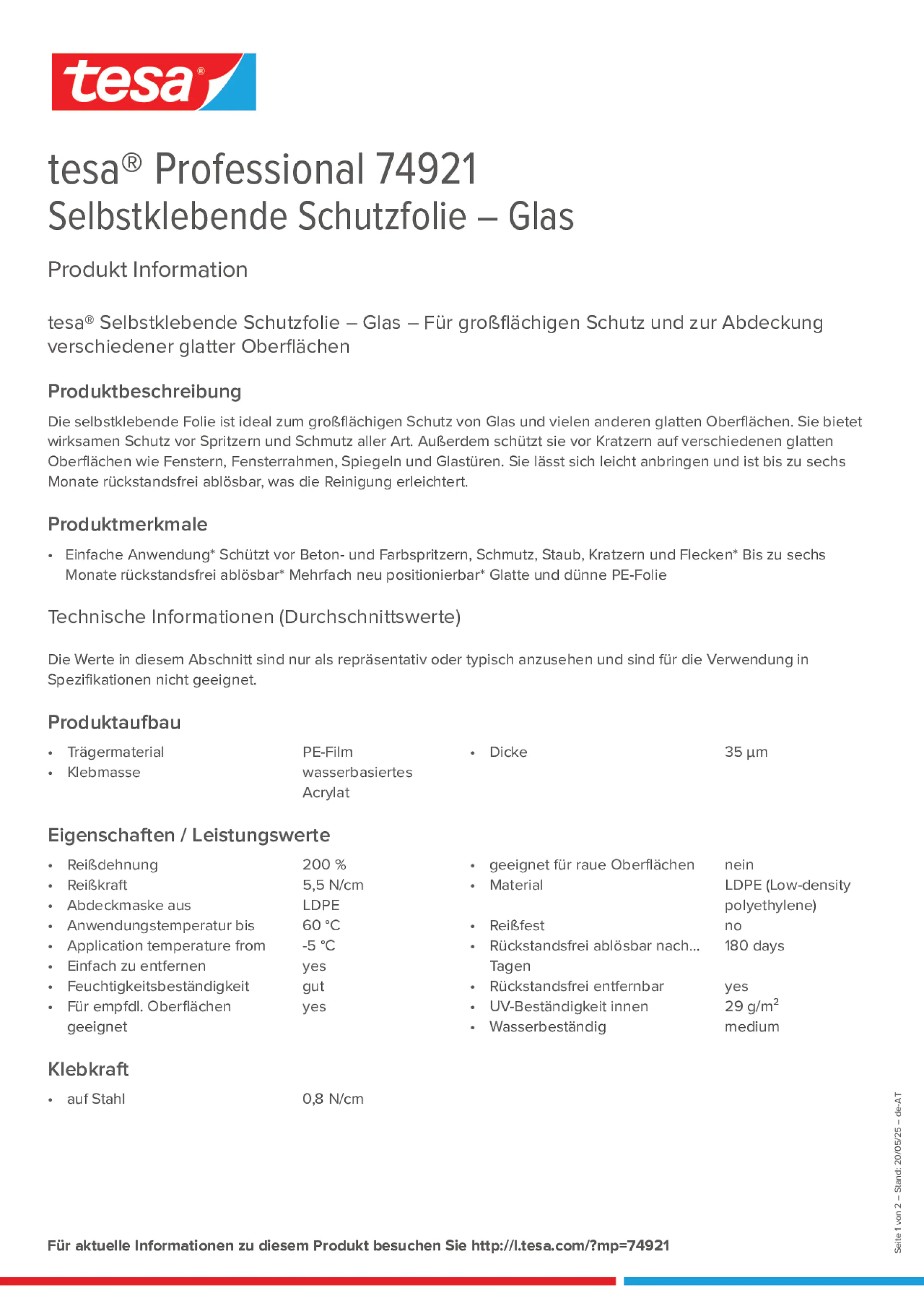Product information_tesa® Professional 74921_de-AT