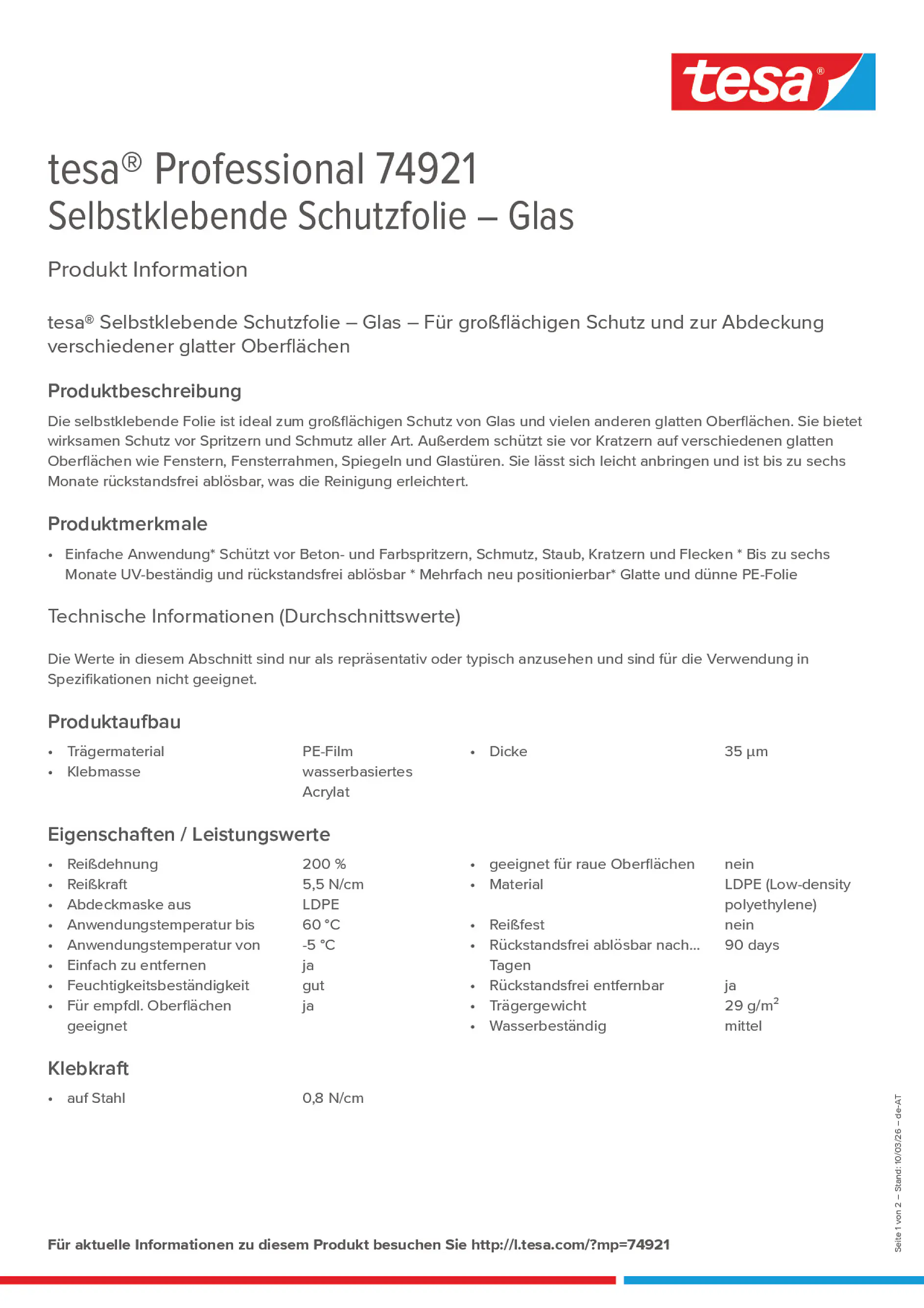 Product information_tesa® Professional 74921_de-AT