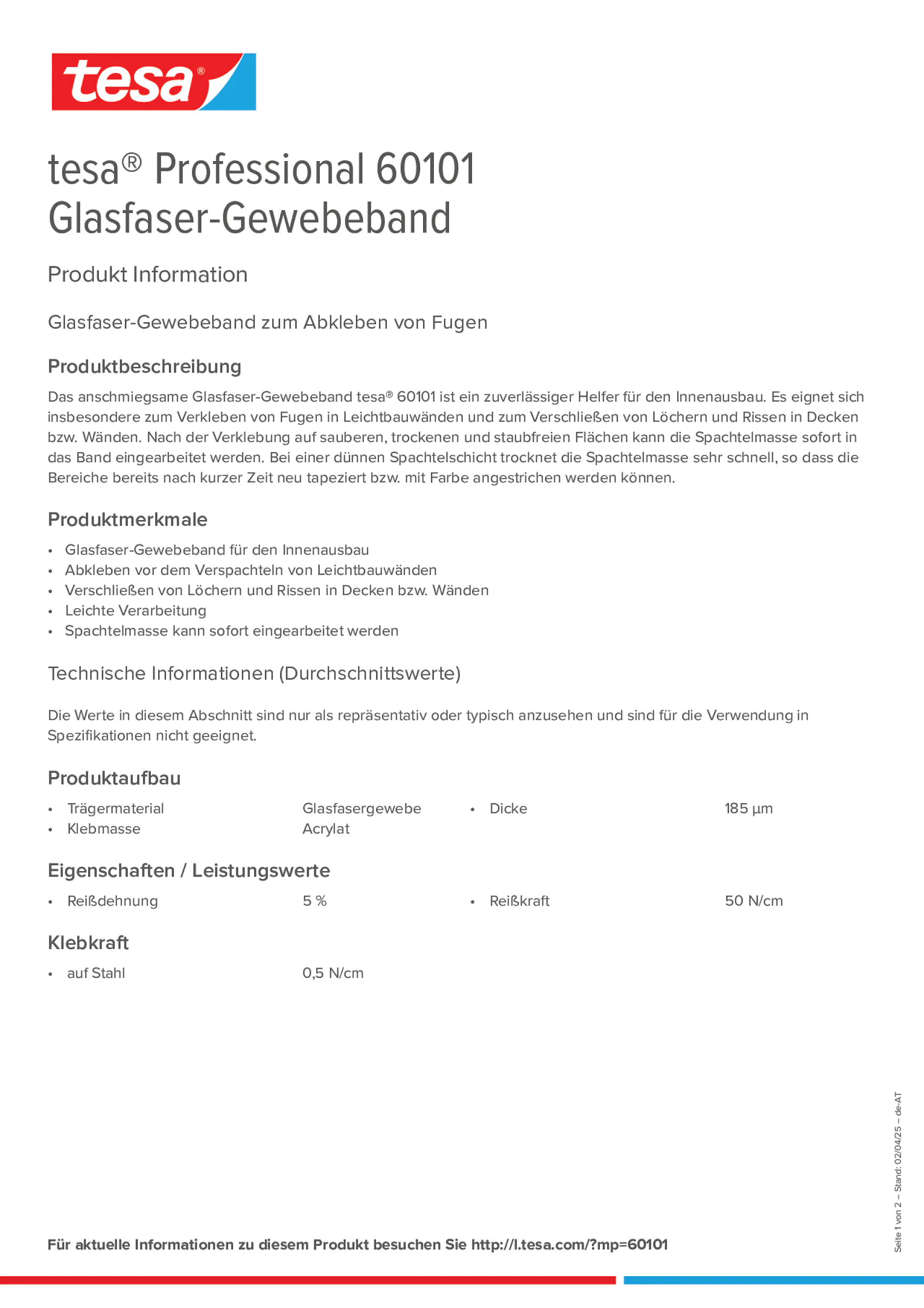 Product information_tesa® Professional 60101_de-AT