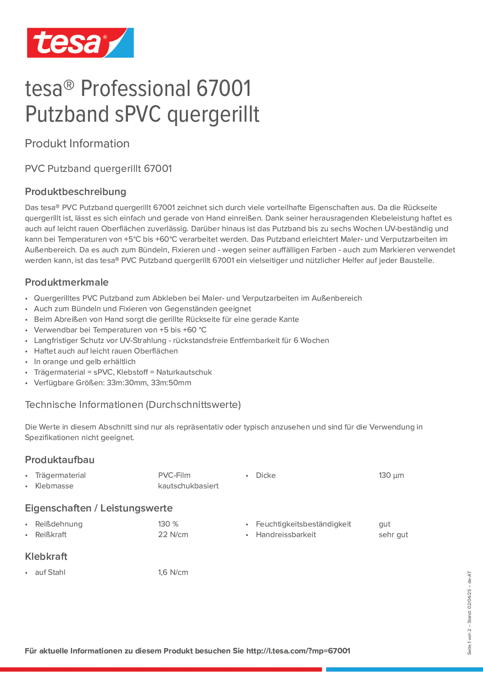 Product information_tesa® Professional 67001_de-AT