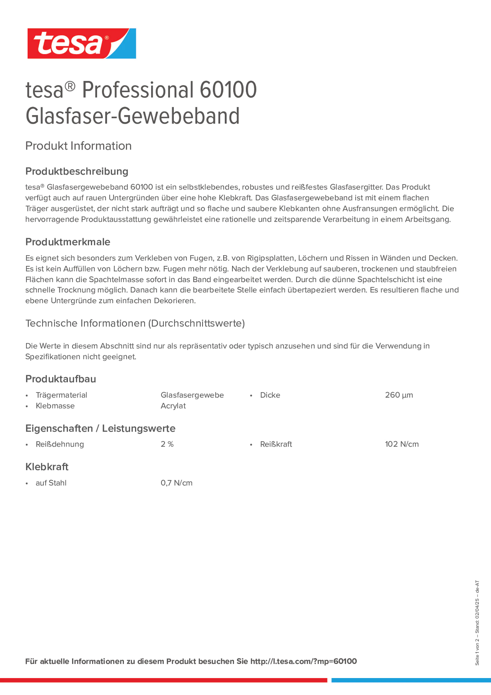 Product information_tesa® Professional 60100_de-AT