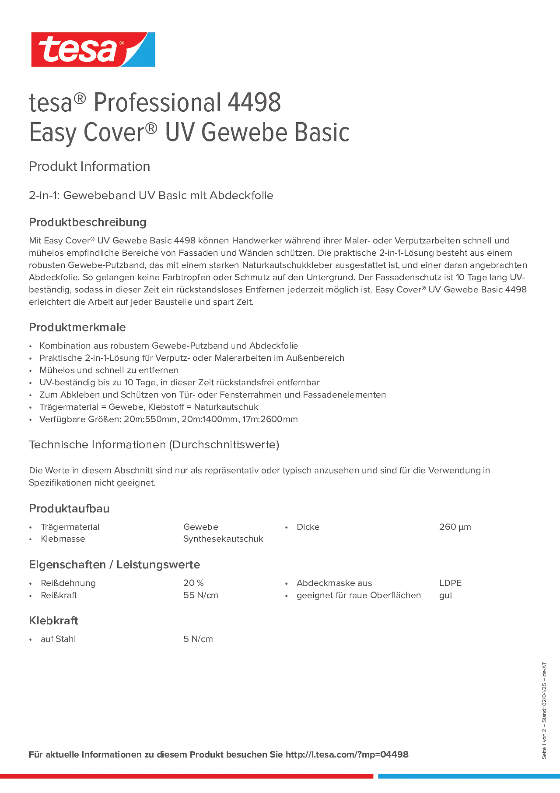 Product information_tesa® Professional 04498_de-AT