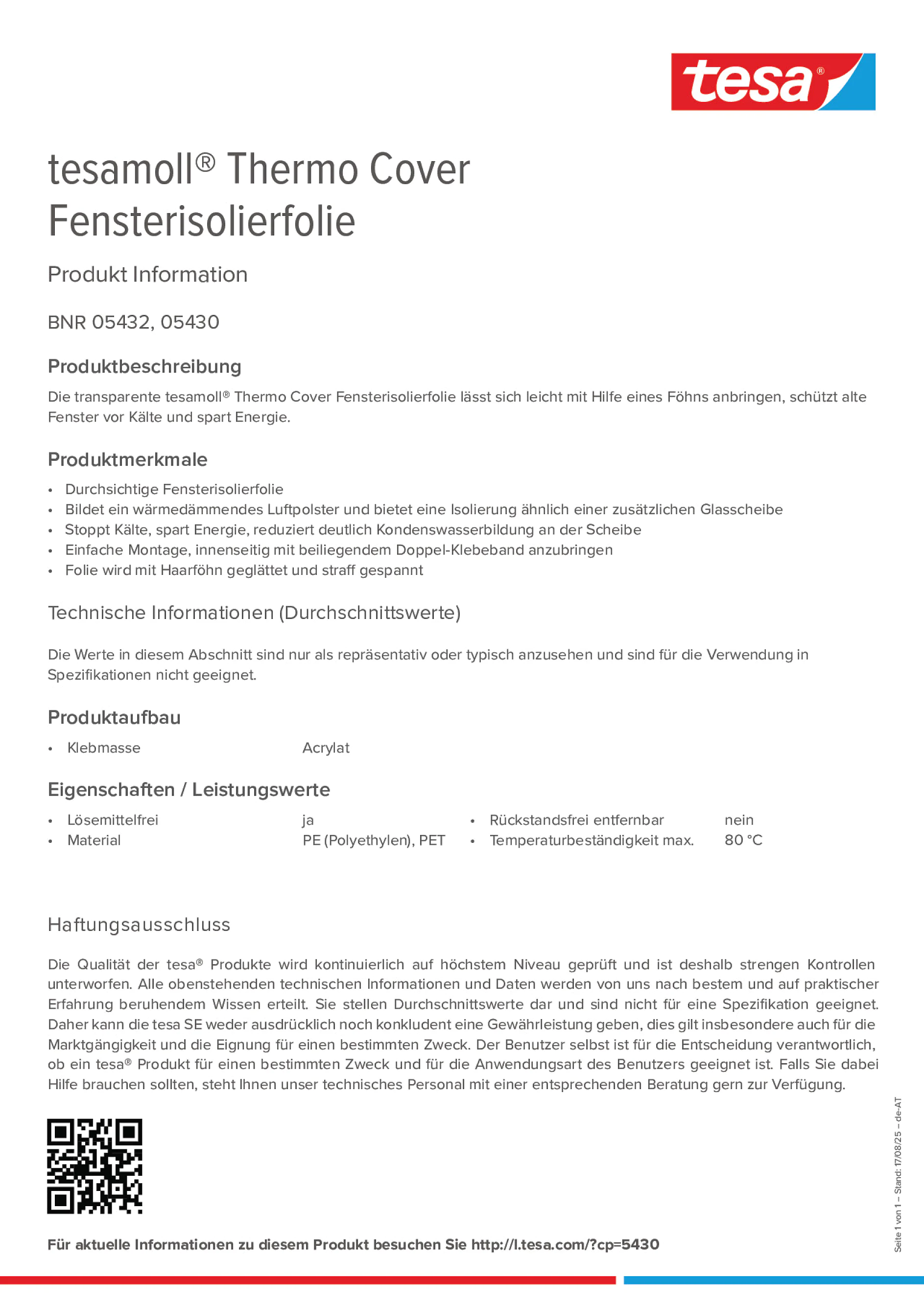 Product information_tesamoll® 5430_de-AT