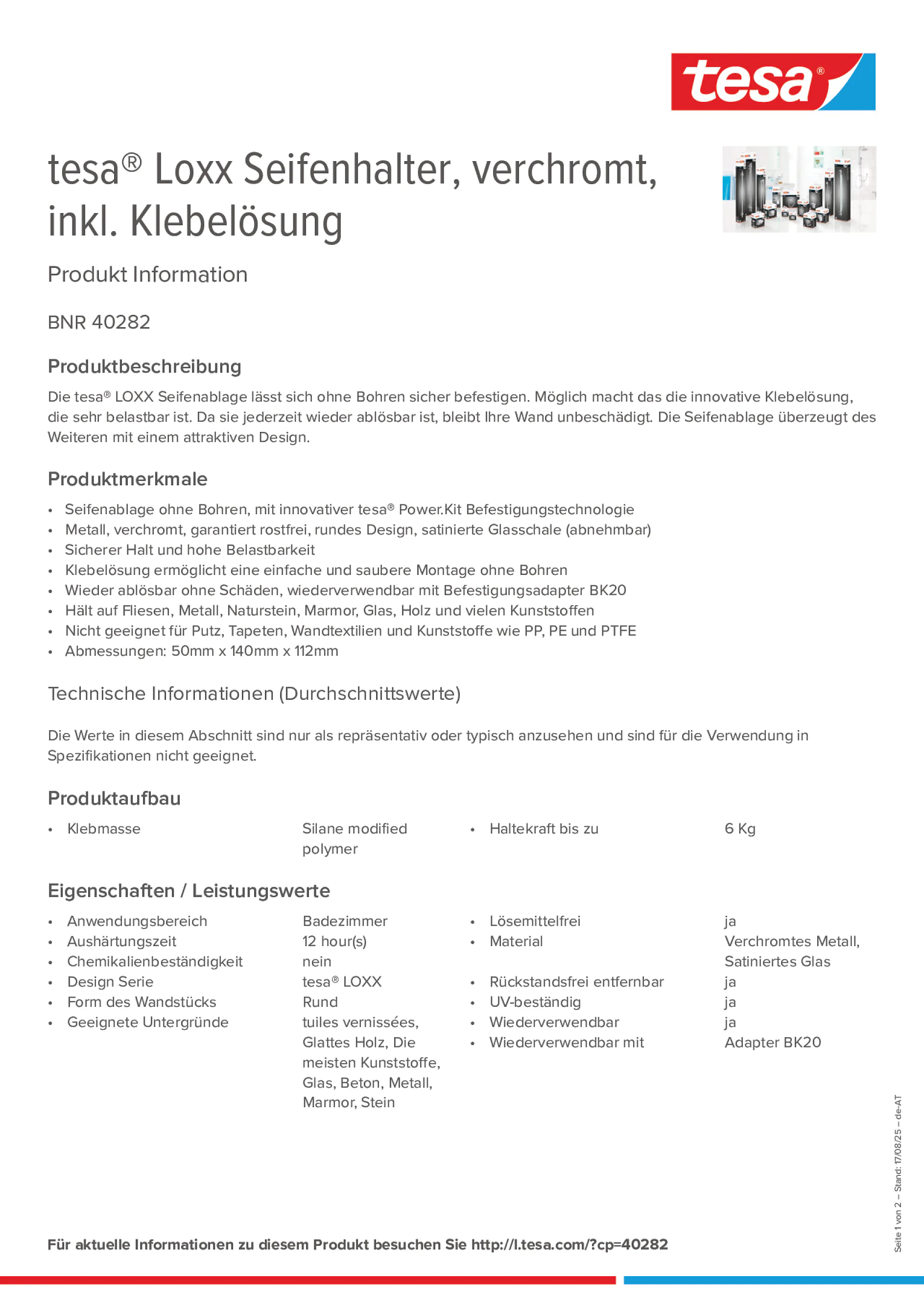 Product information_tesa® 40282_de-AT Product information_tesa® 40282_de-AT