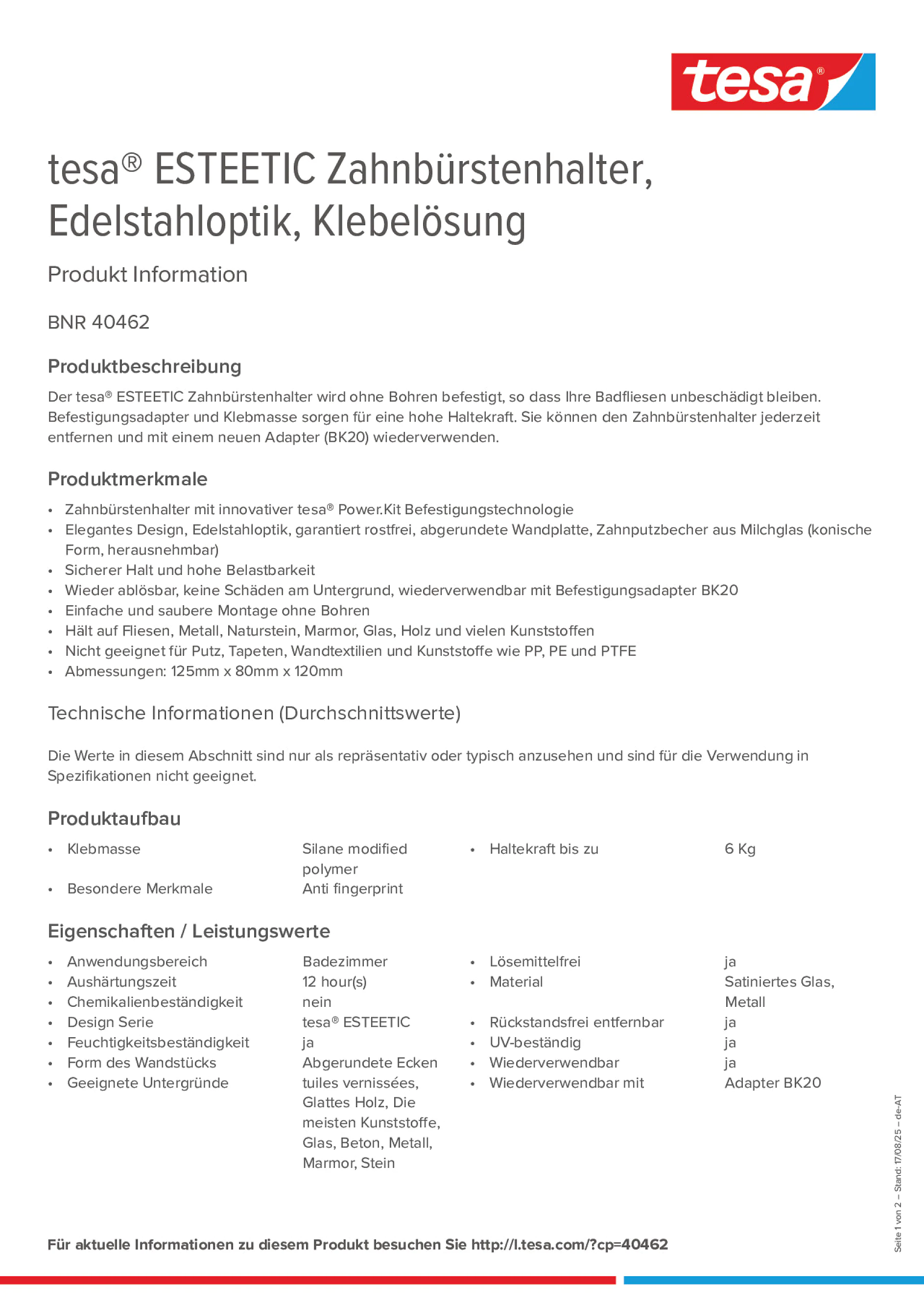 Product information_tesa® 40462_de-AT Product information_tesa® 40462_de-AT