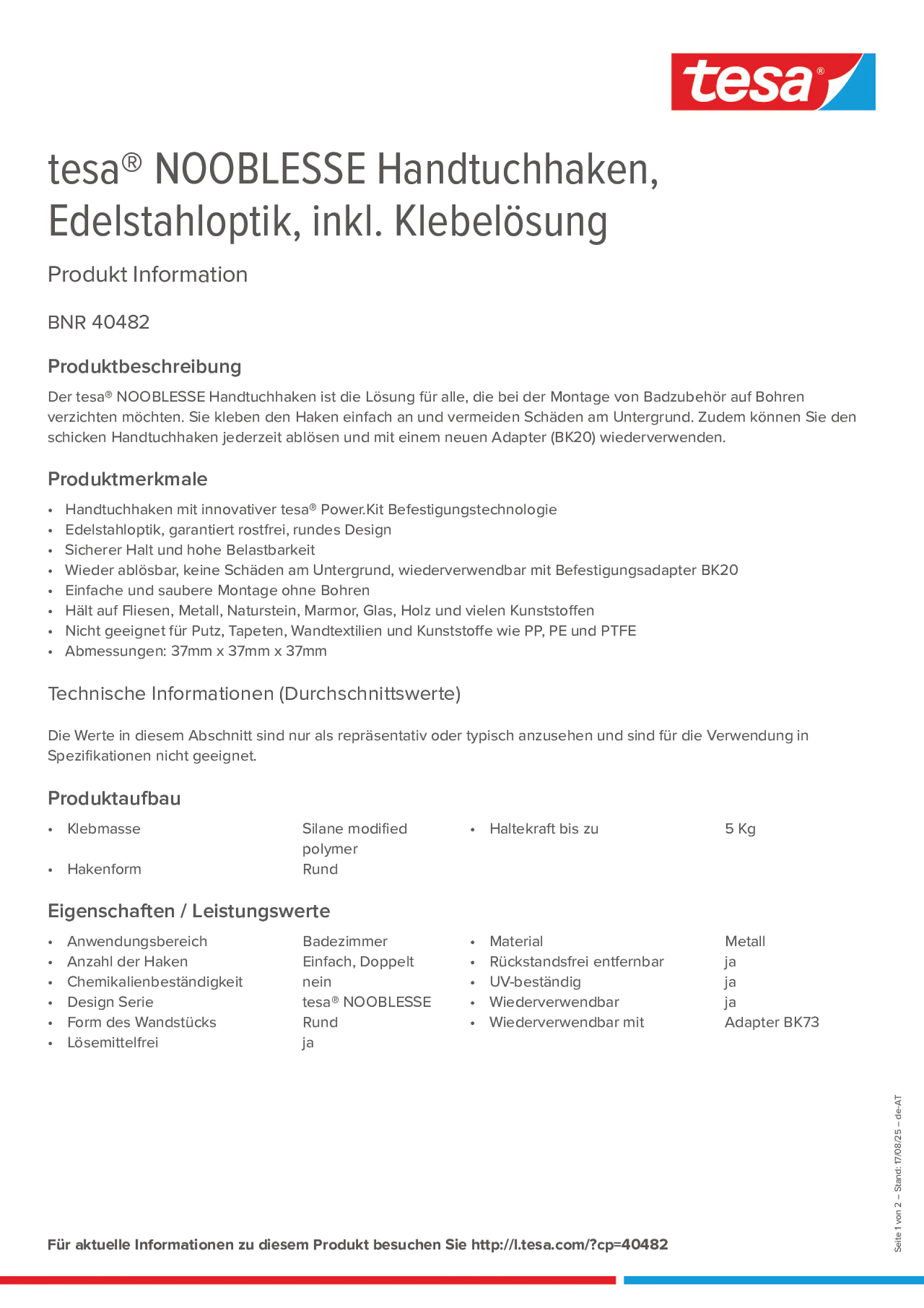 Product information_tesa® 40482_de-AT Product information_tesa® 40482_de-AT