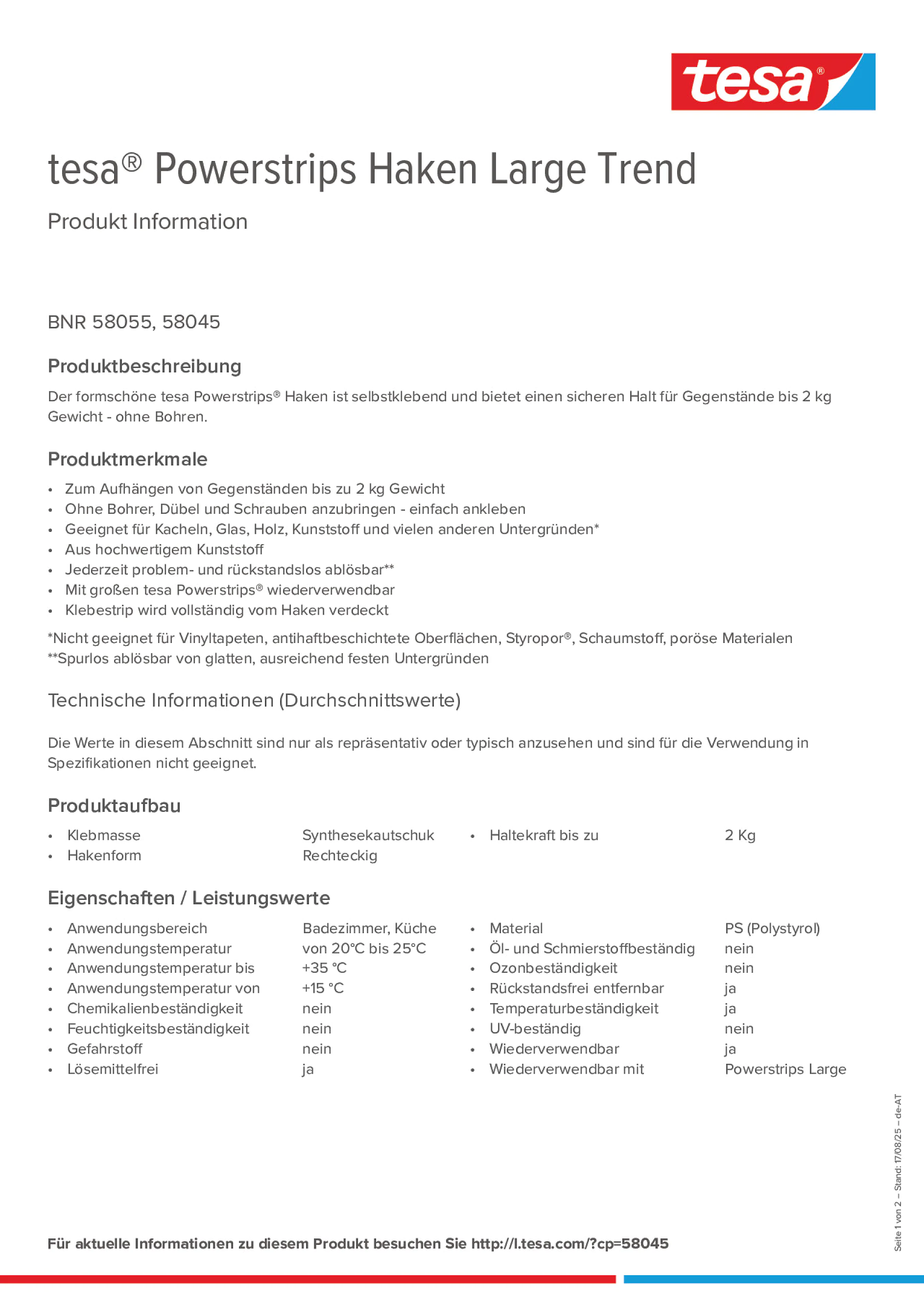 Product information_tesa® Powerstrips 58045_de-AT