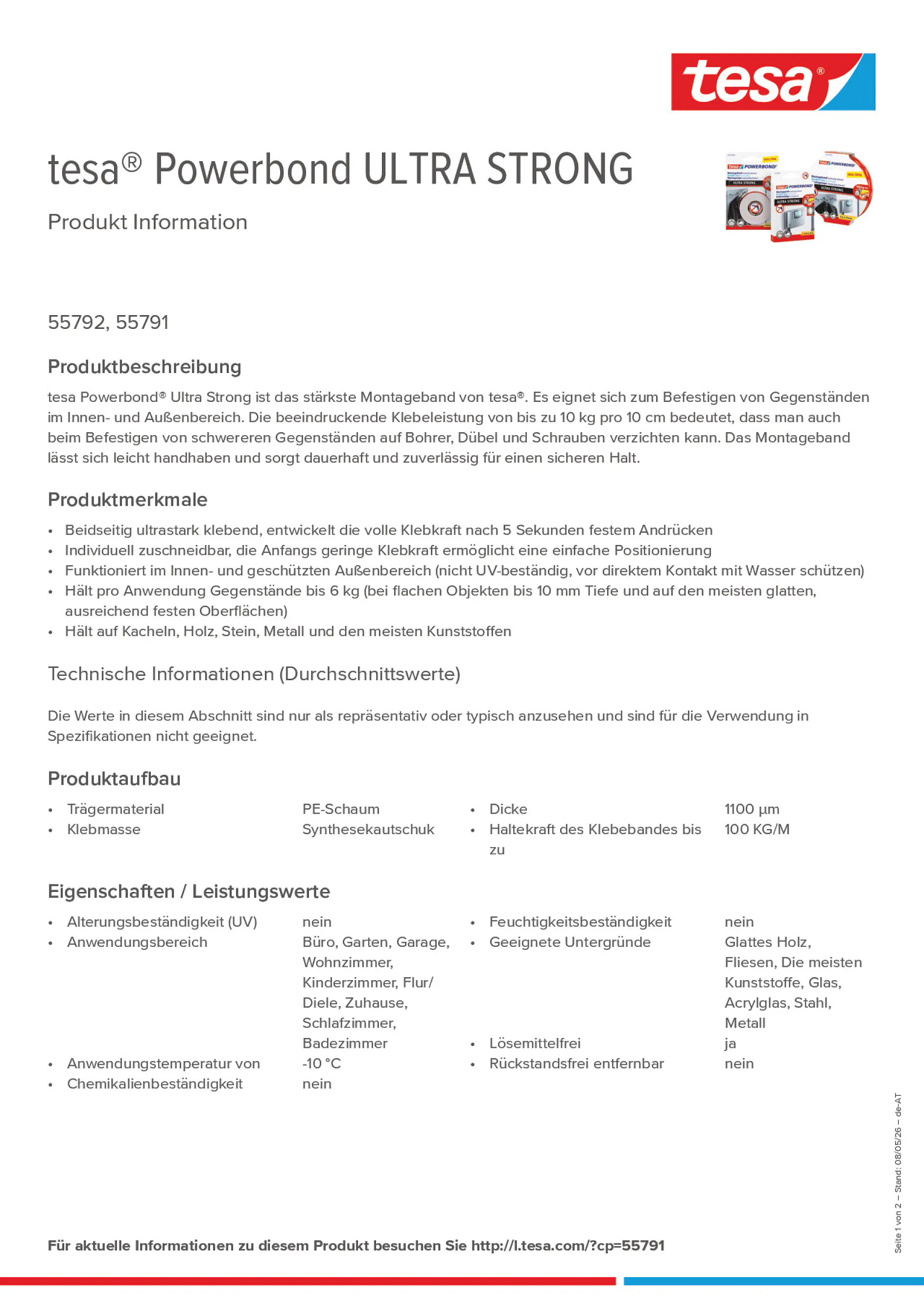 Product information_tesa® Powerbond 55791_de-AT
