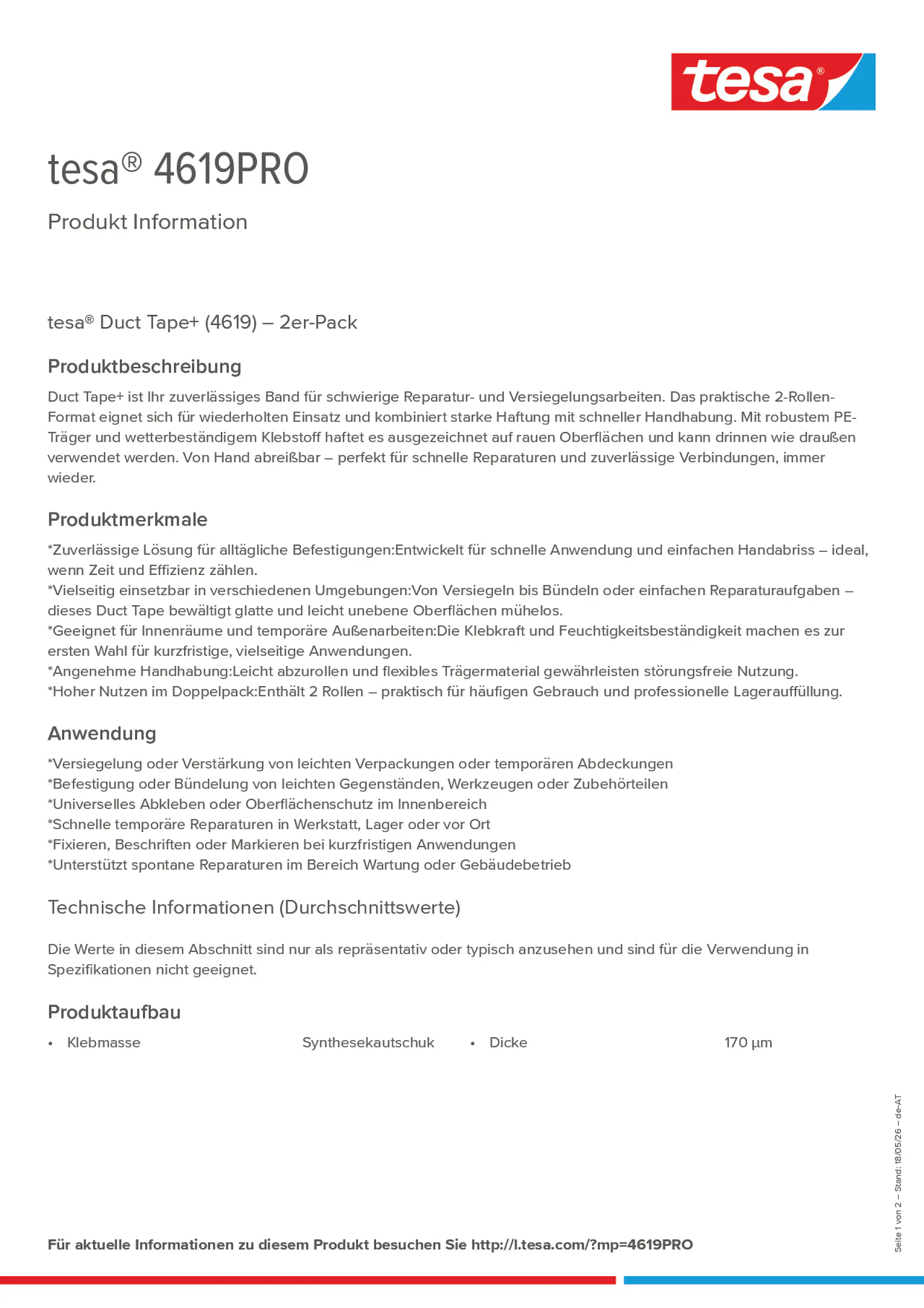 Product information_tesa® 4619PRO_de-AT