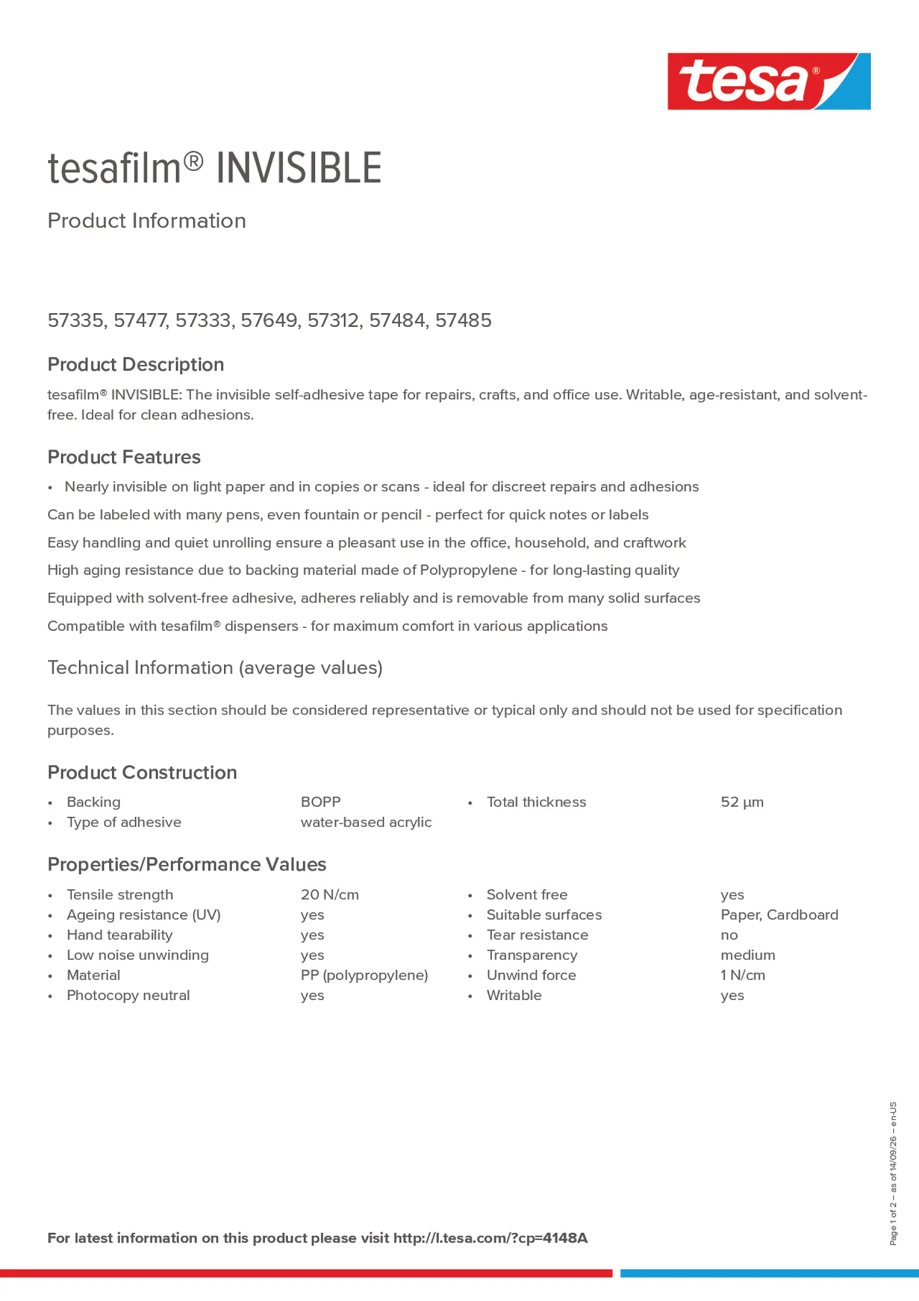 Product information_tesafilm® 4148A_en