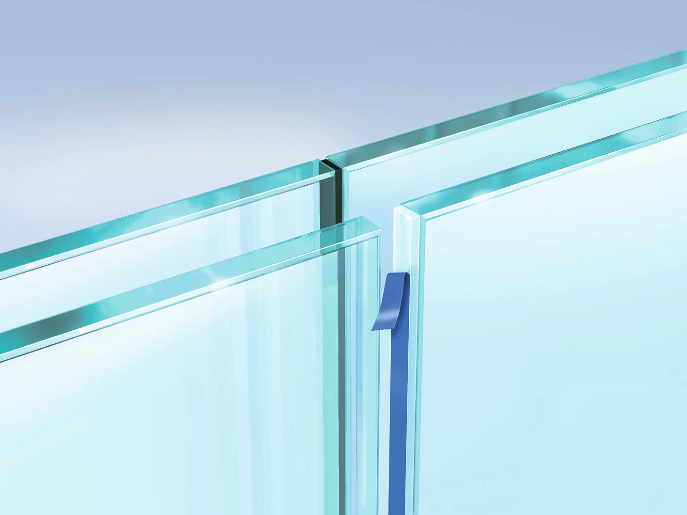 Bonding glass panels to one another