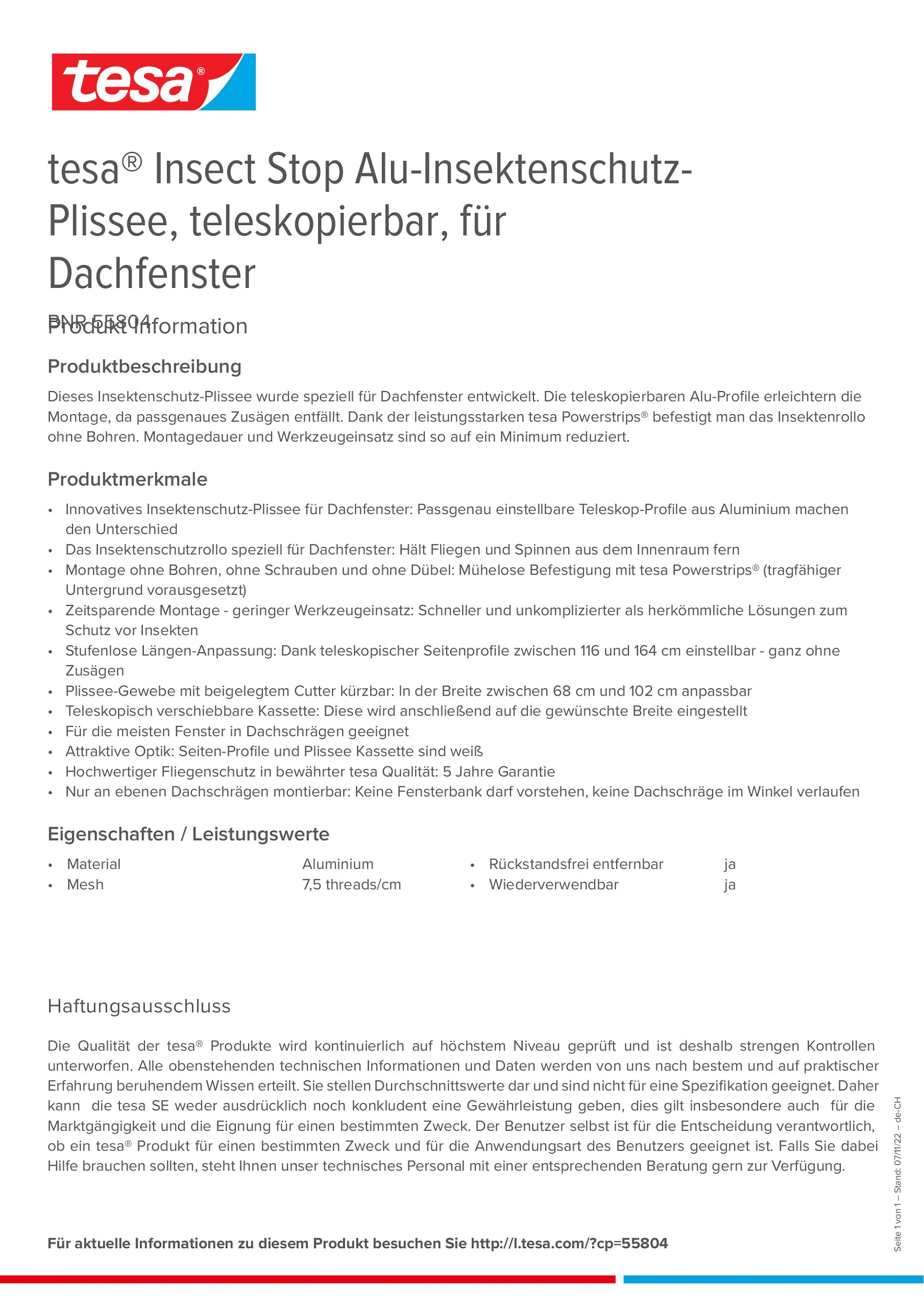 Tesusa Insect tesa® Insect Stop Alu-Insektenschutz-Plissee, teleskopierbar, für ...