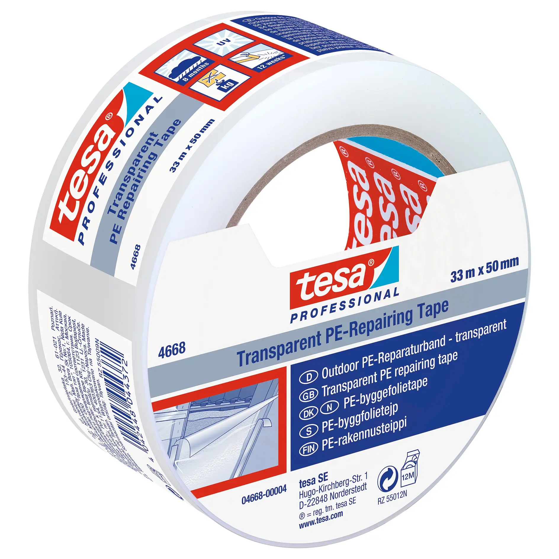 [en-en] tesa Professional Repairing tape PE, transparent, 33m x 50mm