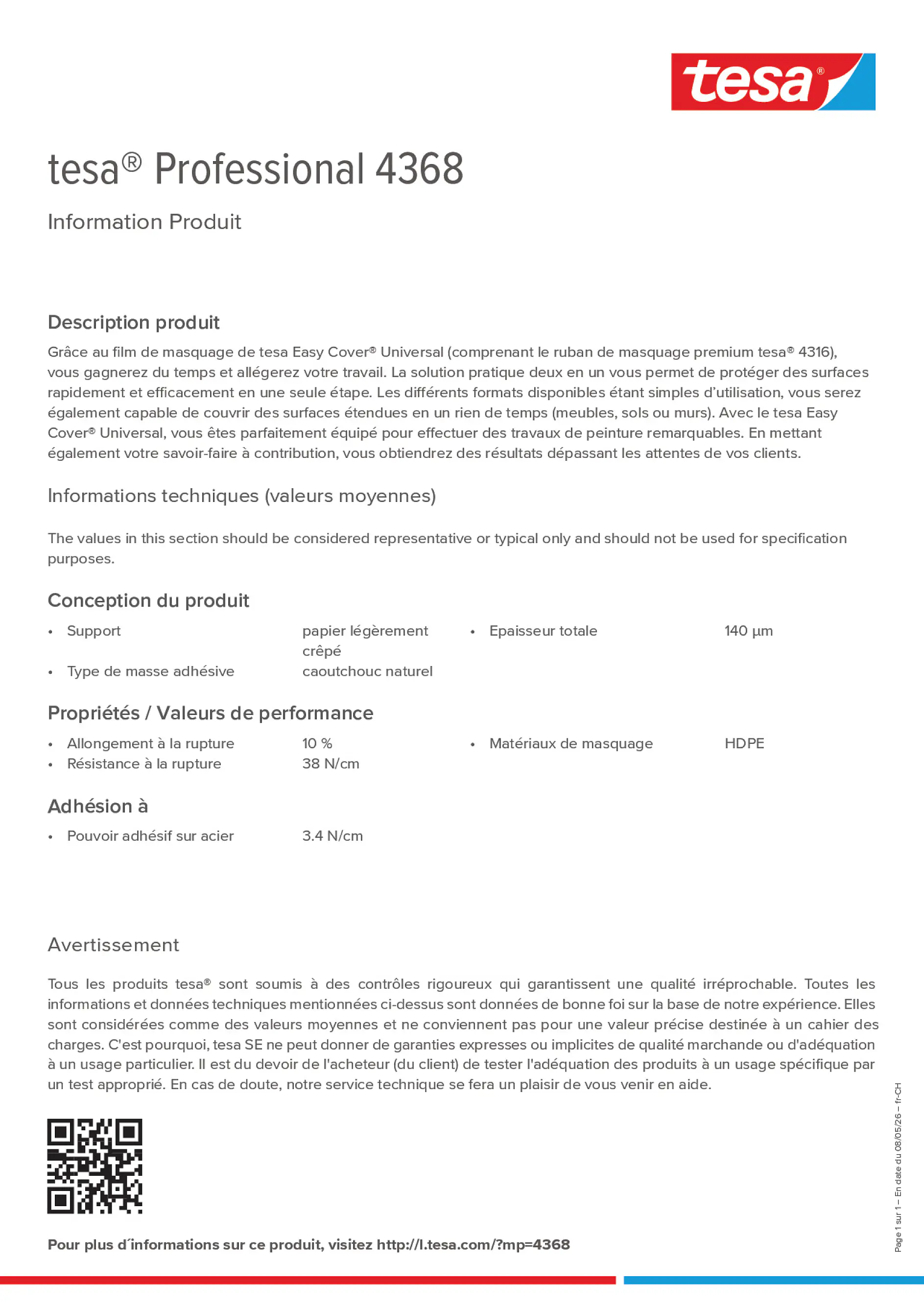 Product information_tesa® Professional 04368_de-CH_fr-CH_it-CH