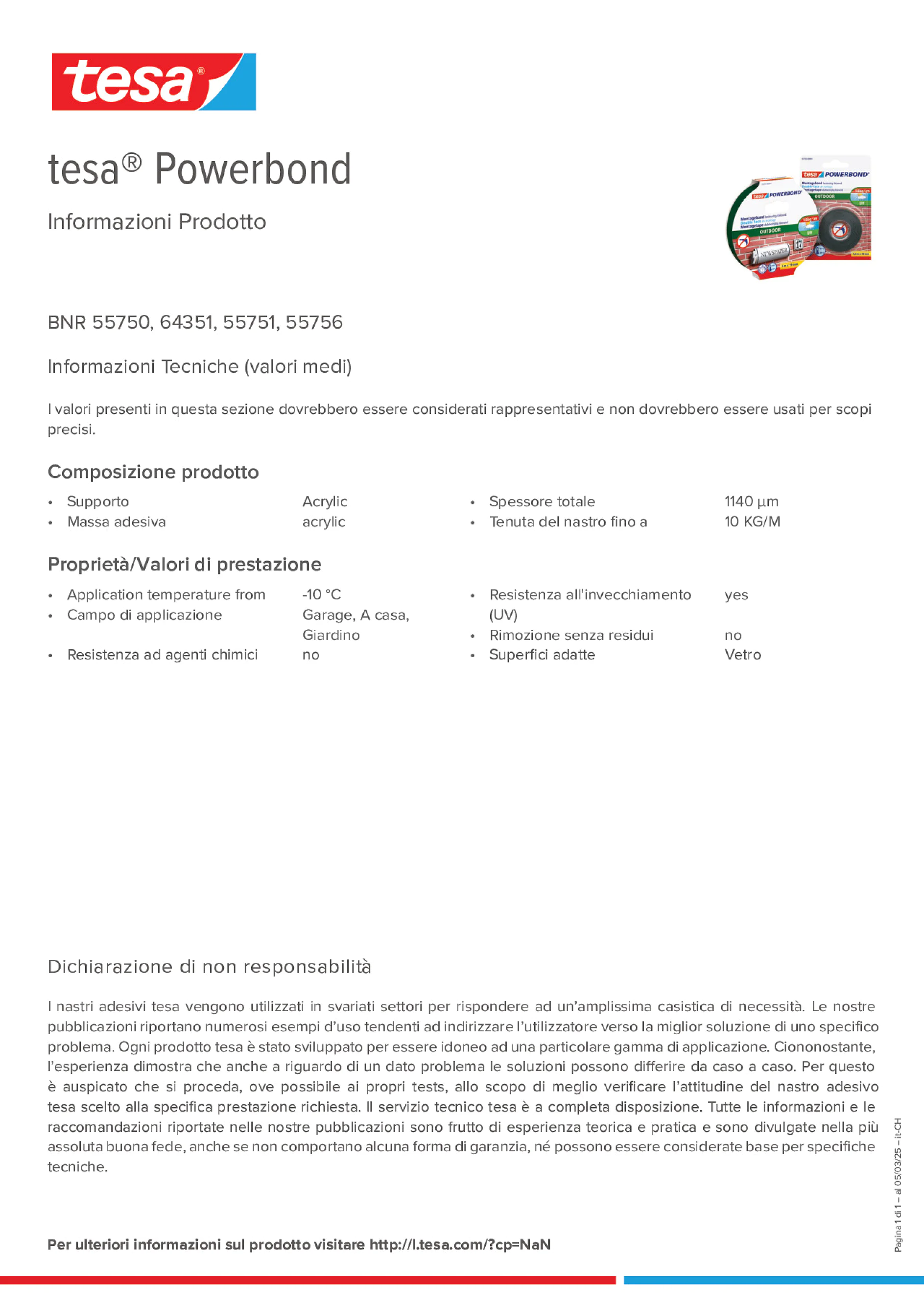Product information_tesa® Powerbond 55751_de-CH_fr-CH