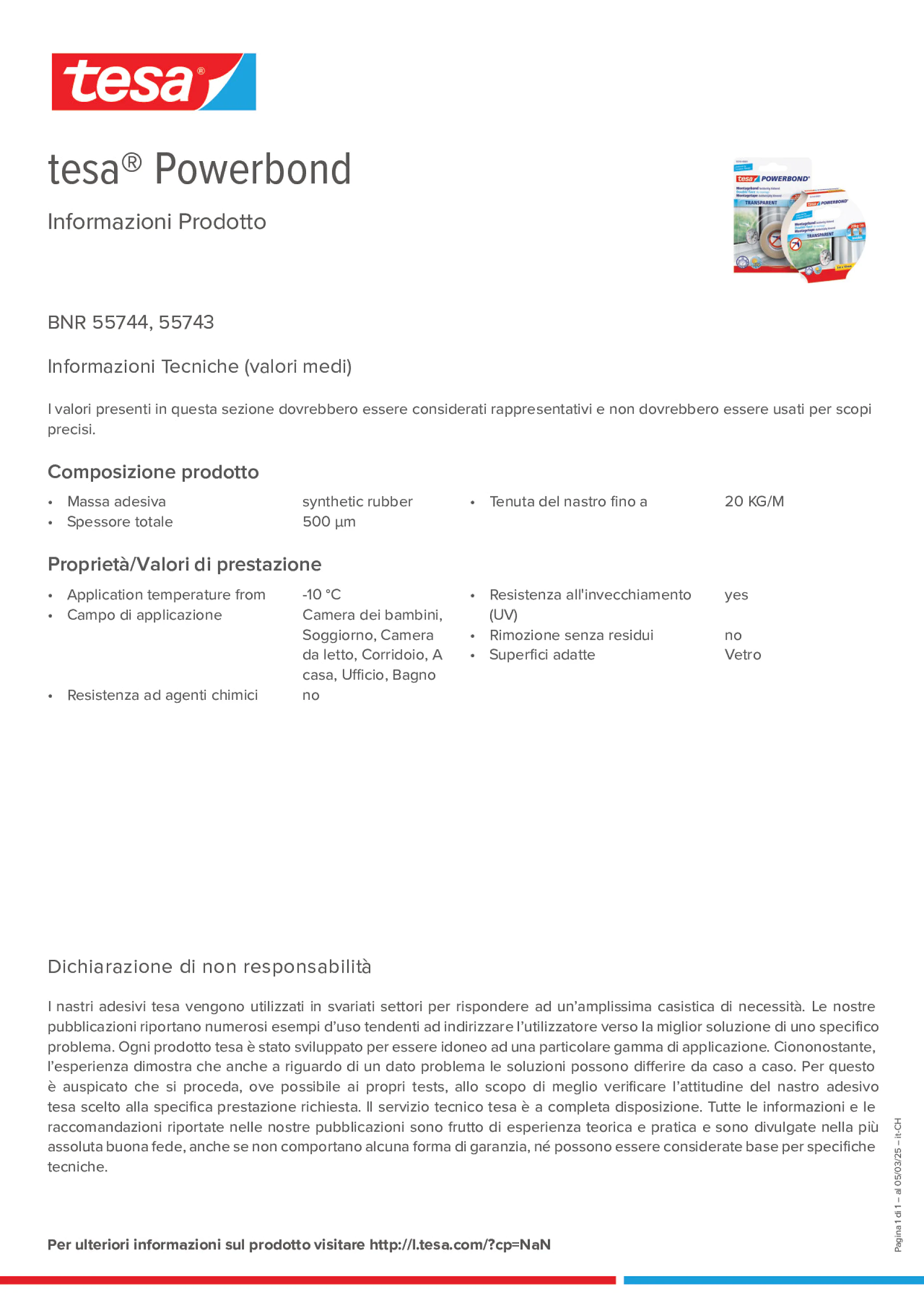 Product information_tesa® Powerbond 55744_de-CH_fr-CH